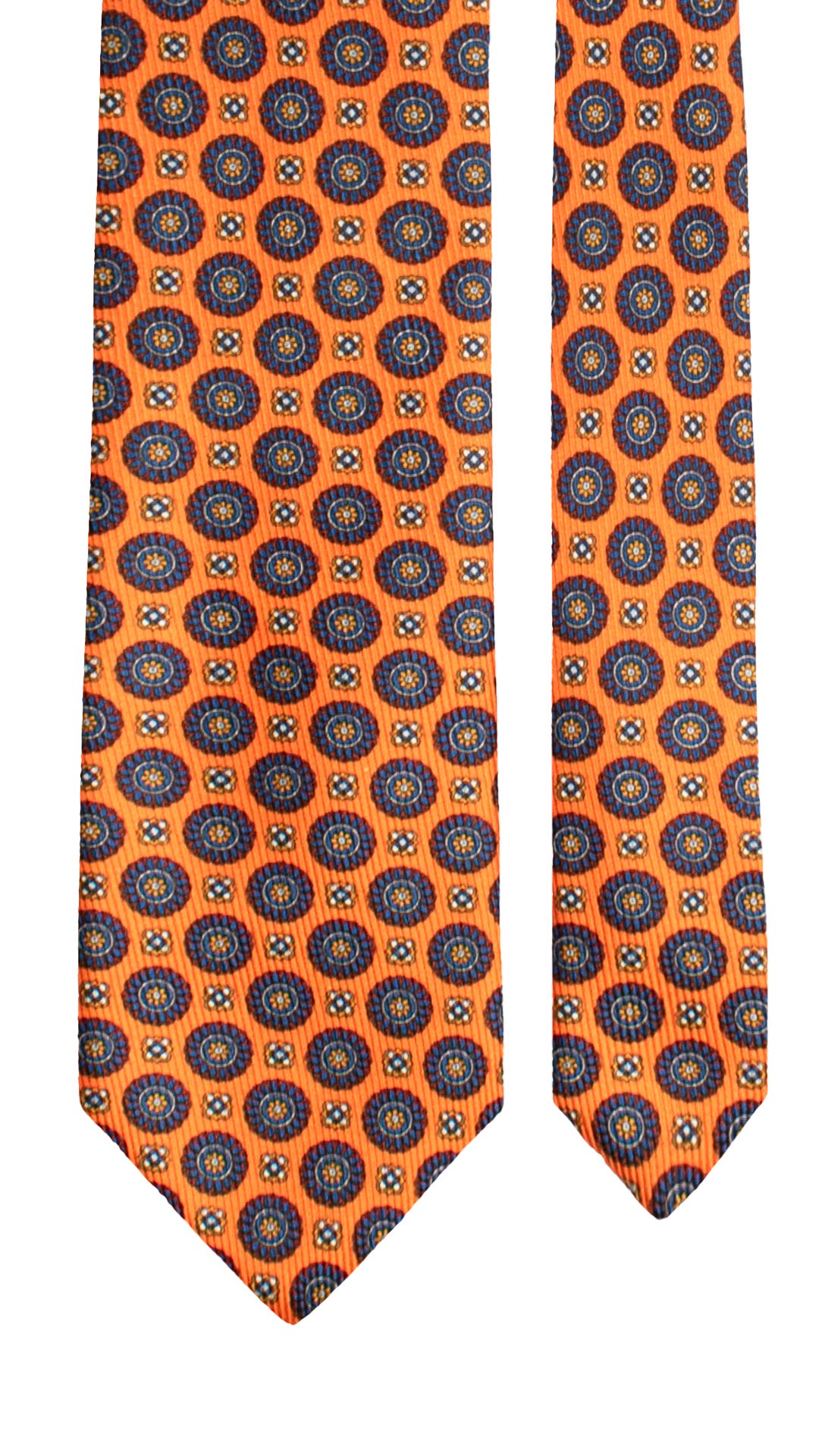 Cravatta in Saia di Seta Arancione Fantasia Multicolor SA16 Made in Italy Graffeo Cravatte Pala
