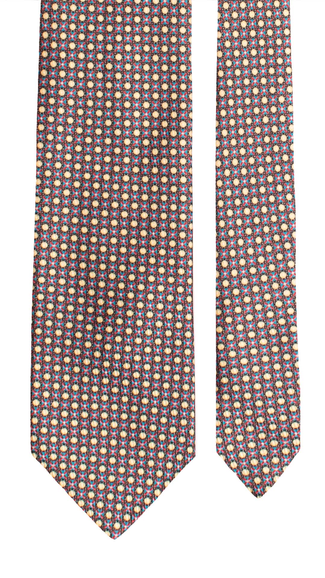 Cravatta in Saia di Seta Fantasia Multicolor SA115 Made in Italy Graffeo Cravatte Pala