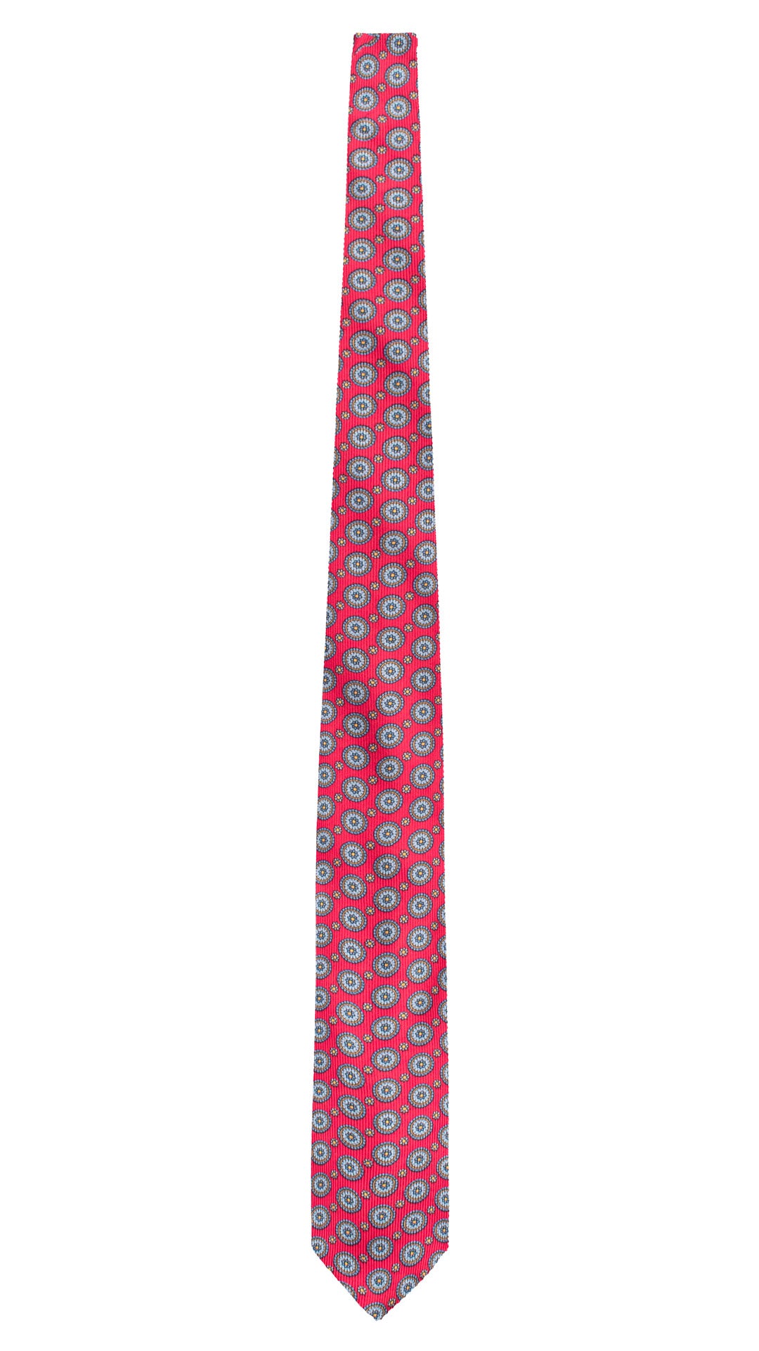 Cravatta in Saia di Seta Fucsia Fantasia Celeste Giallo Azzurro SA58 Graffeo Cravatte Made in Italy
Intera