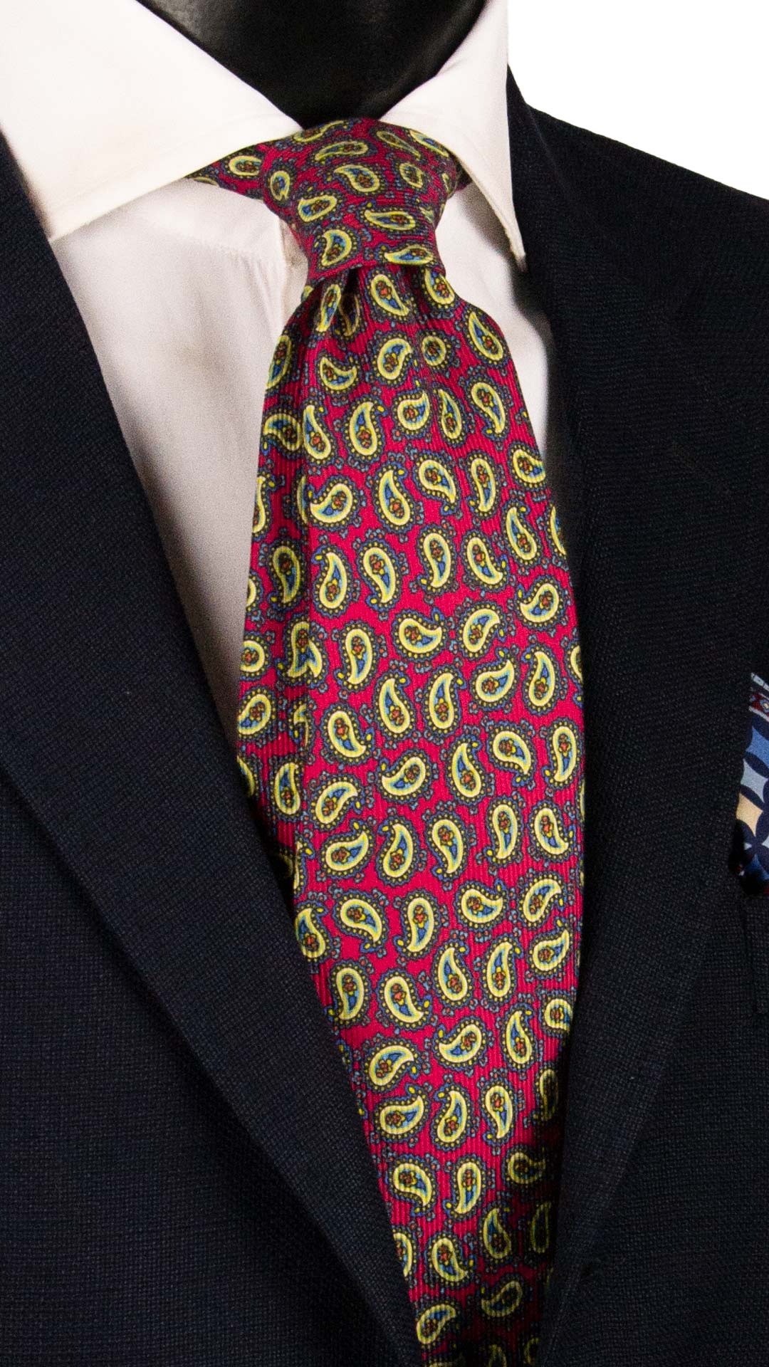 Cravatta in Saia di Seta Fucsia Paisley Multicolor SA11 Made in Italy Graffeo Cravatte