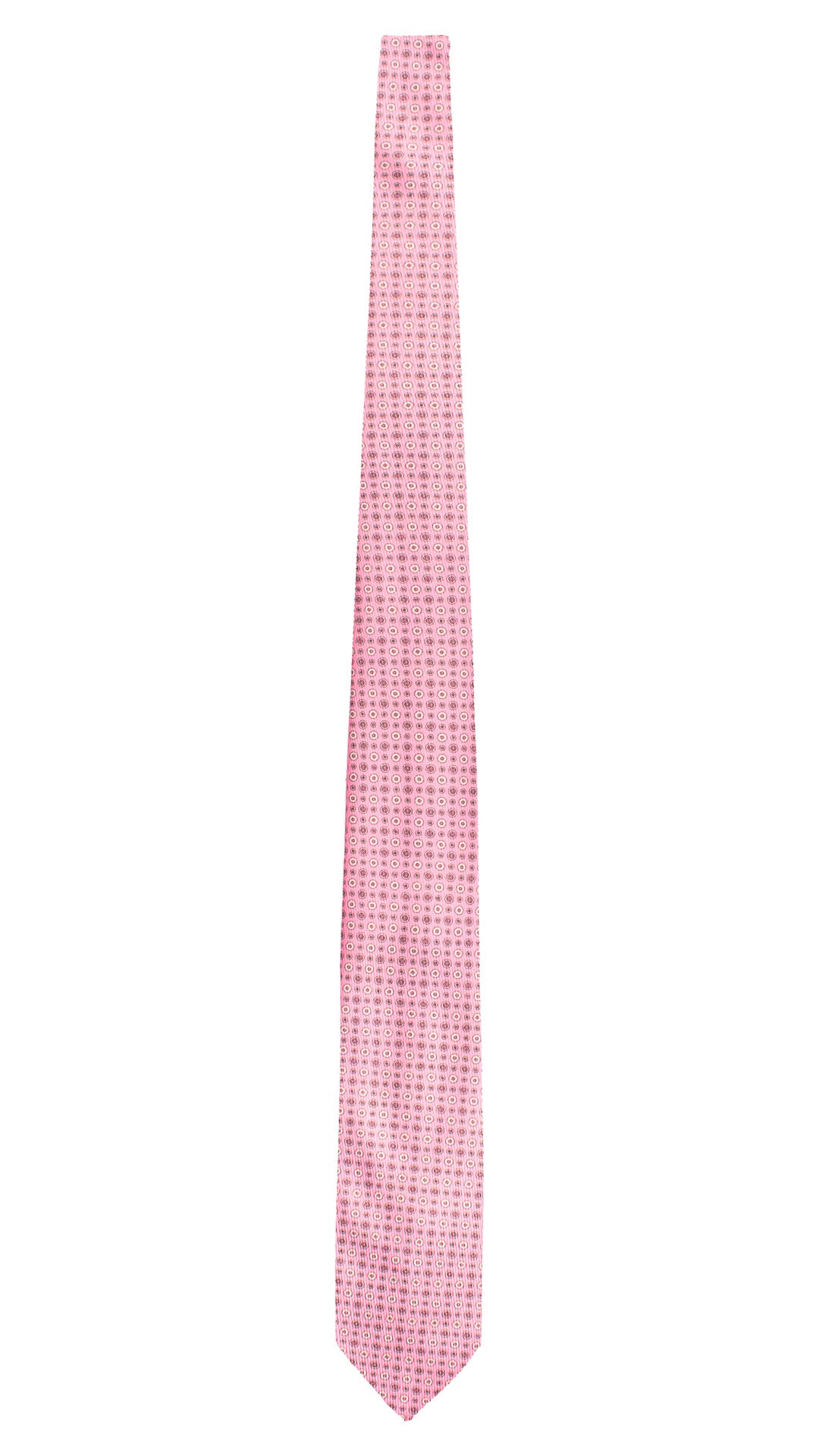 Cravatta in Saia di Seta Rosa Fantasia Nera Grigio Chiaro SA110 Made in Italy Graffeo Cravatte Intera