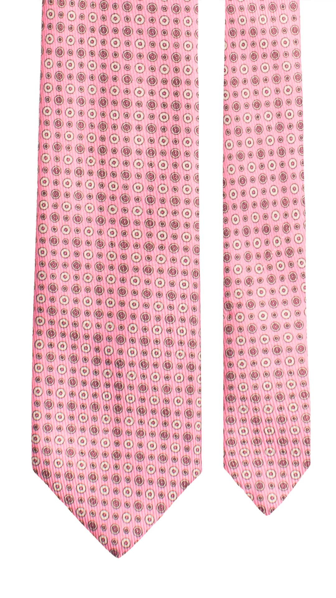 Cravatta in Saia di Seta Rosa Fantasia Nera Grigio Chiaro SA110 Made in Italy Graffeo Cravatte Pala