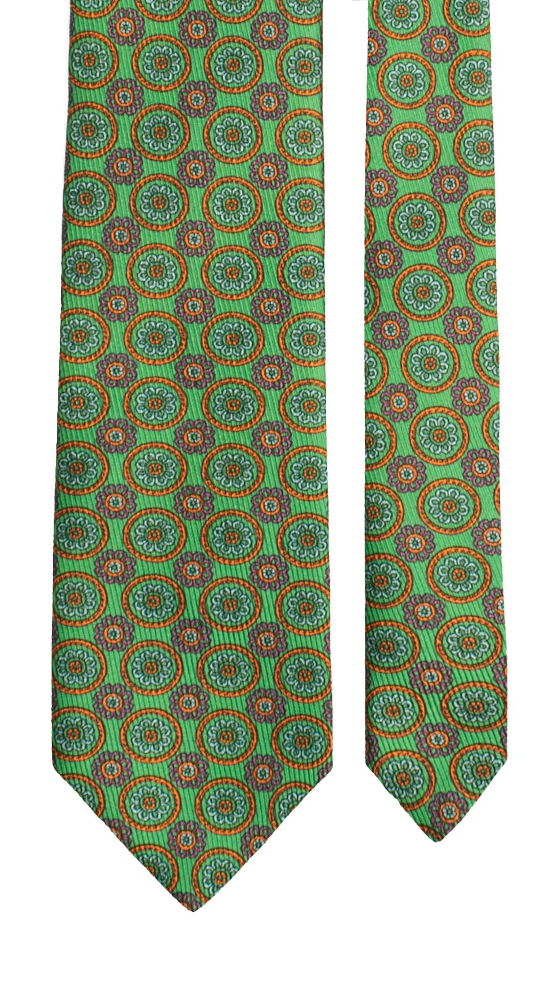 Cravatta in Saia di Seta Verde Fantasia Arancione Verde Azzurro SA61 Graffeo Cravatte Made in Italy
Pala