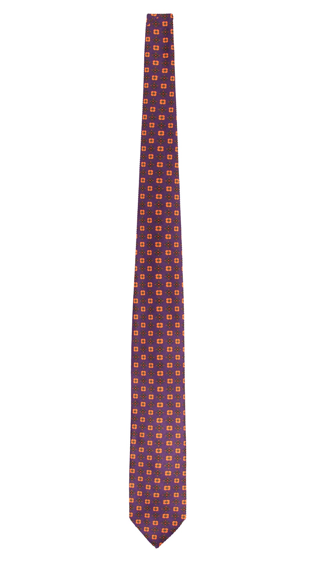 Cravatta in Saia di Seta Viola Fantasia Arancione Marrone Verde SA57 Graffeo Cravatte Made in Italy
Intera