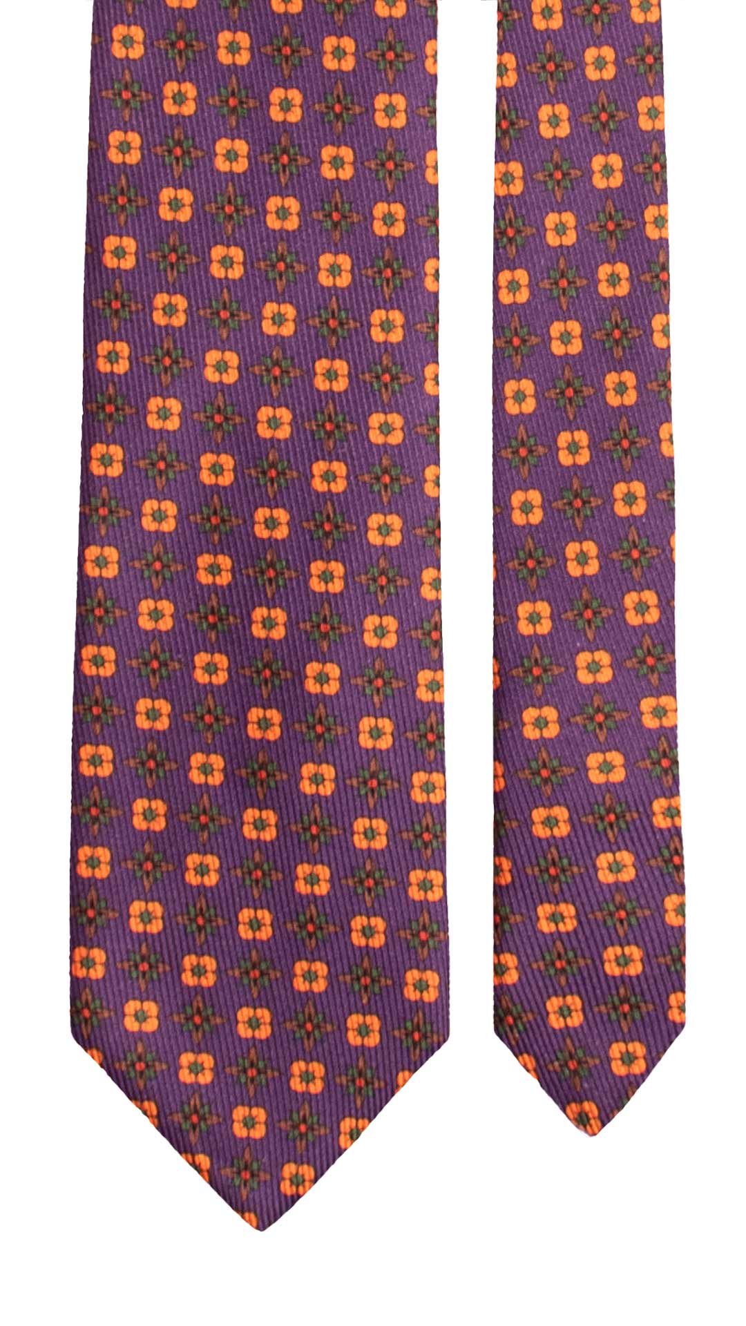 Cravatta in Saia di Seta Viola Fantasia Arancione Marrone Verde SA57 Graffeo Cravatte Made in Italy
Pala