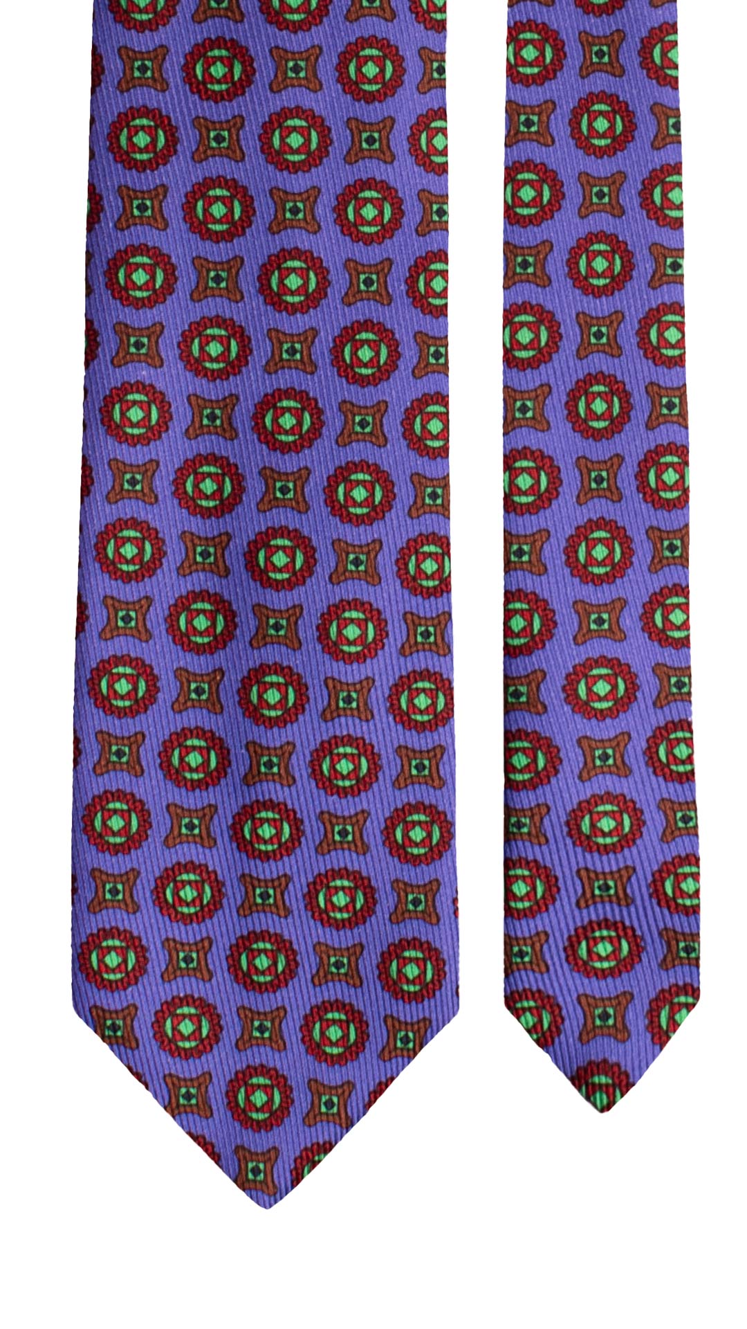 Cravatta in Saia di Seta Viola Fantasia Multicolor SA15 Made in Italy Graffeo Cravatte Pala