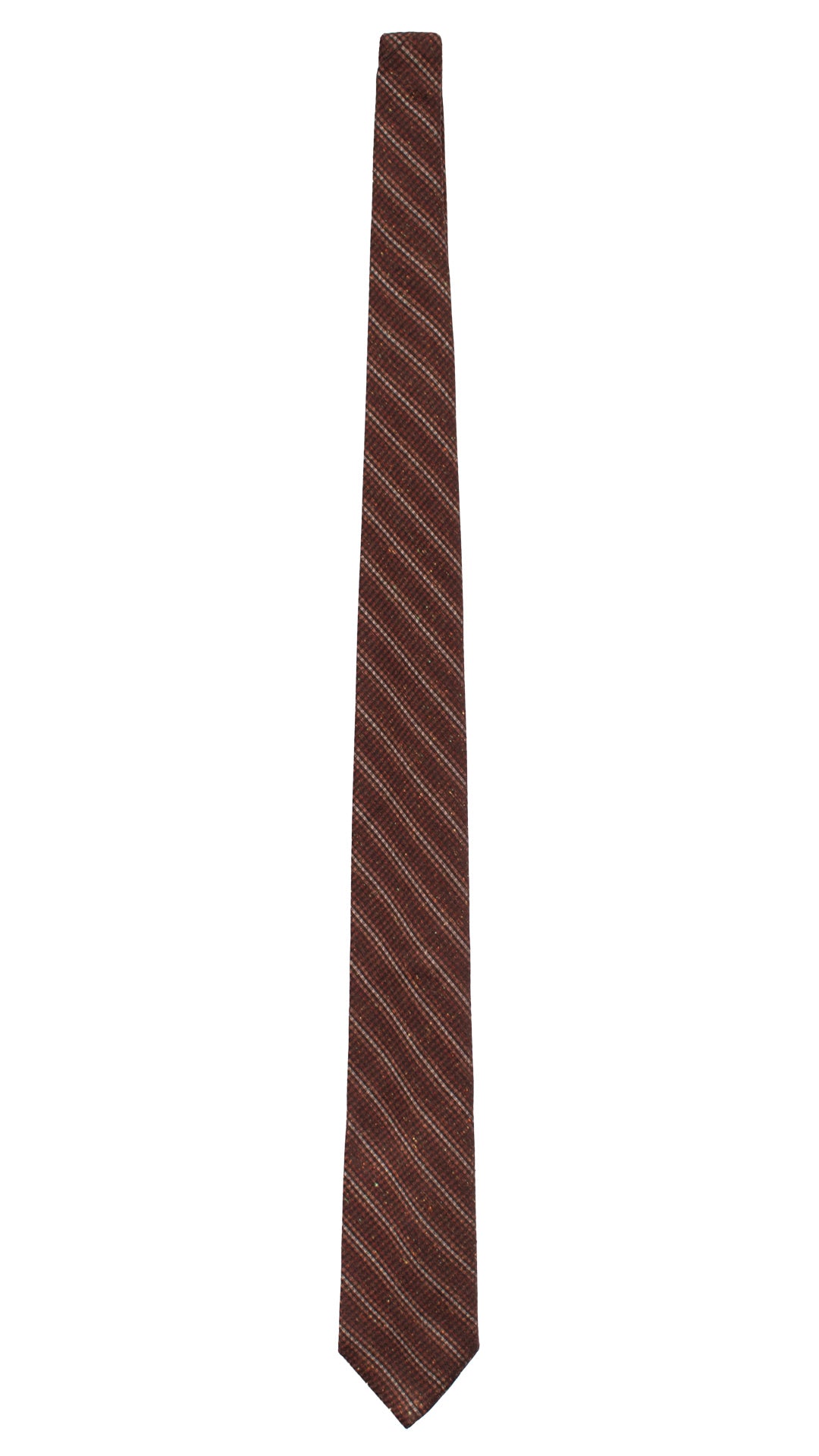Cravatta Regimental di Seta Cotone Bordeaux Effetto Tweed Multicolor 7399 Made in Italy Graffeo Cravatte Intera