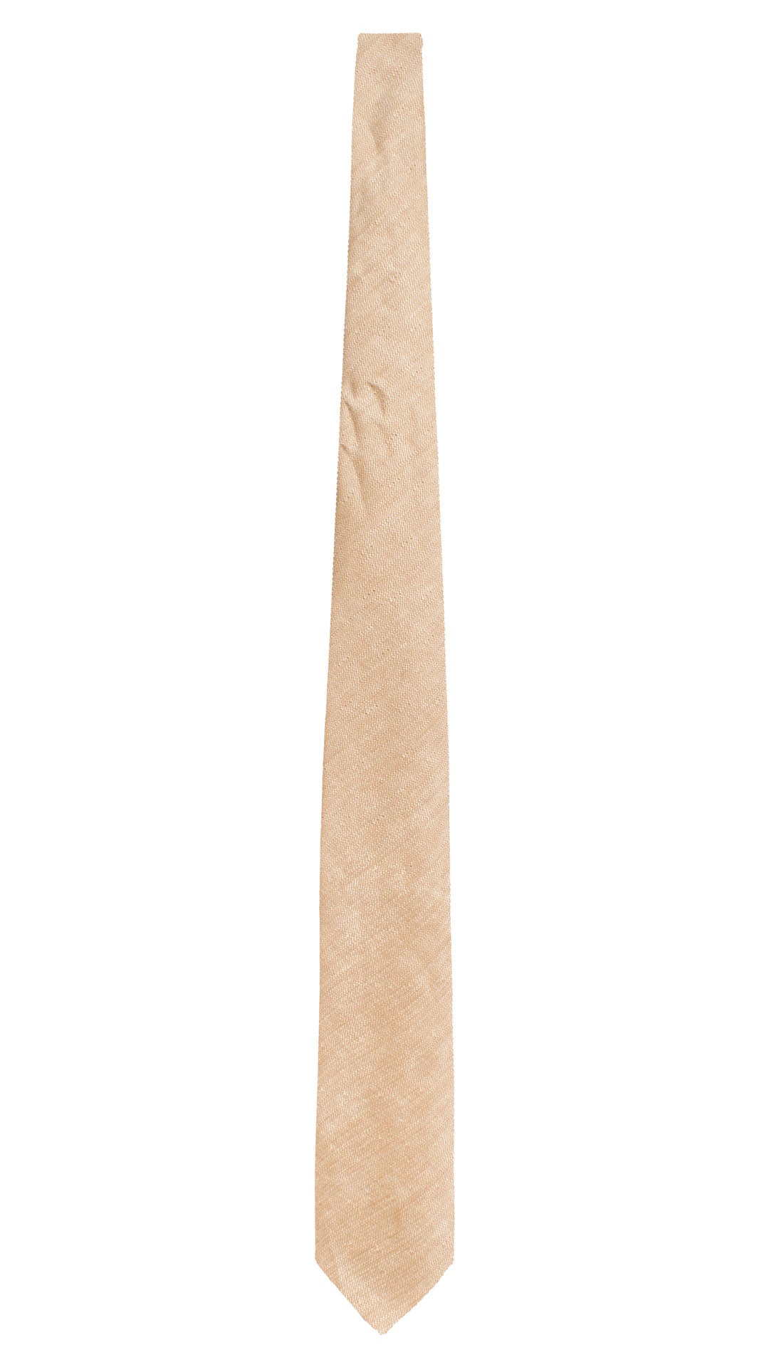 Cravatta in Seta Lino Beige Tinta Unita 7757 Made in Italy Graffeo Cravatte Intera