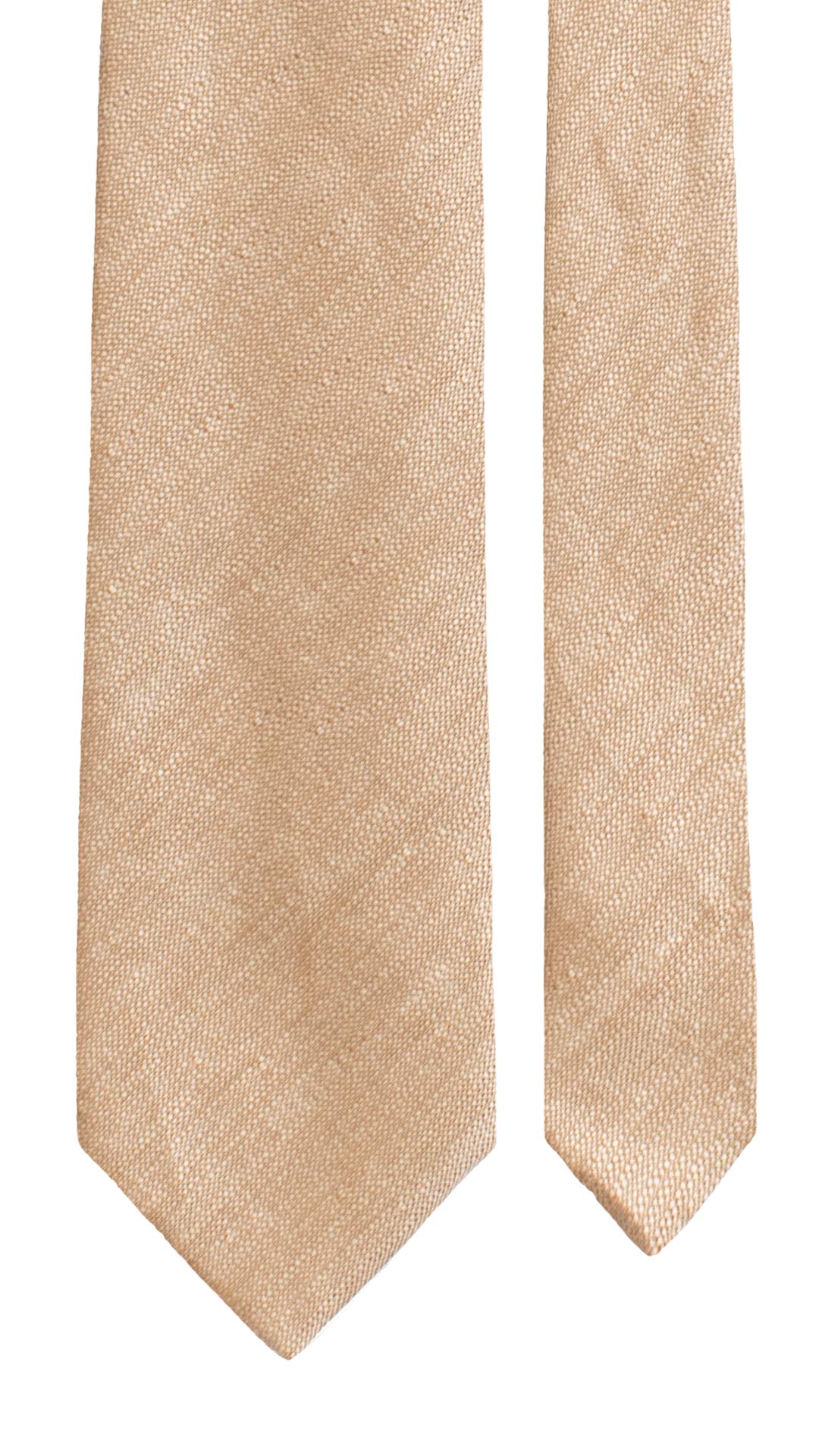 Cravatta in Seta Lino Beige Tinta Unita 7757 Made in Italy Graffeo Cravatte Pala