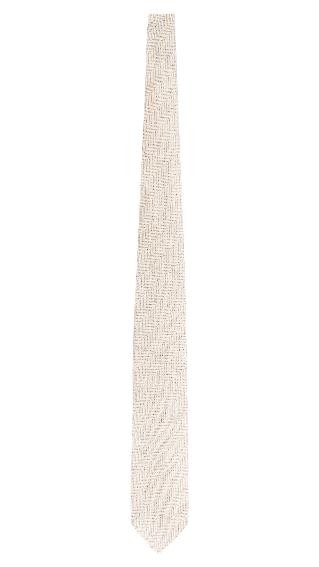 Cravatta in Seta Lino Lisca di Pesce Beige Marrone Grigia Effetto Tweed 7752 Made in Italy Graffeo Cravatte Intera