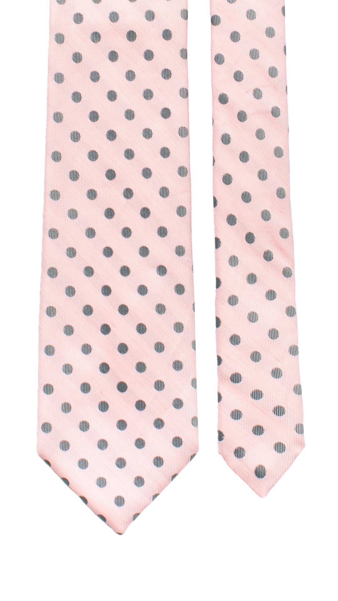 Cravatta in Seta Lino Rosa a Pois Grigi 7462 Made in Italy Graffeo Cravatte Pala
