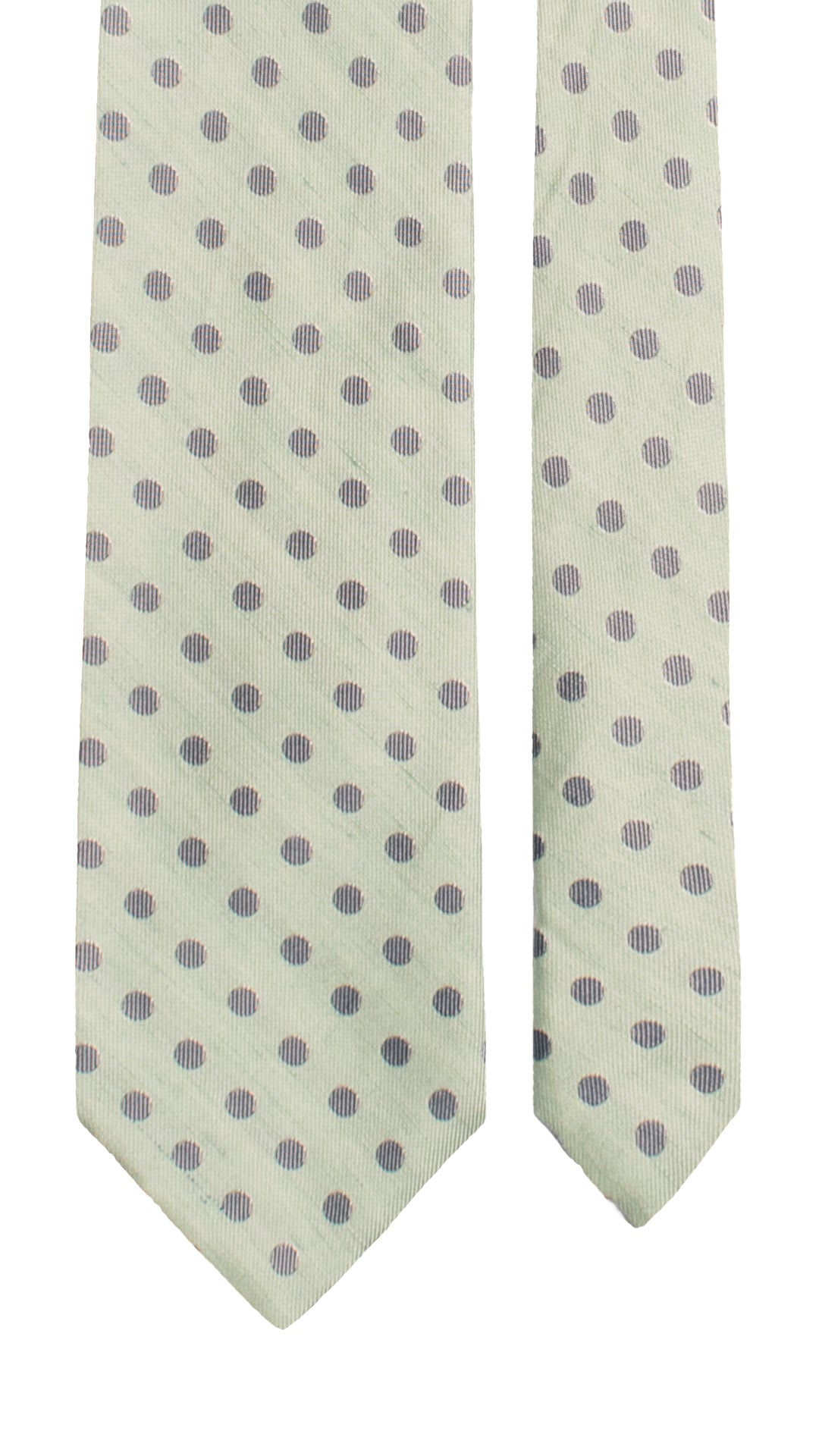 Cravatta in Seta Lino Verde a Pois Avio 7608 Made in Italy Graffeo Cravatte Pala