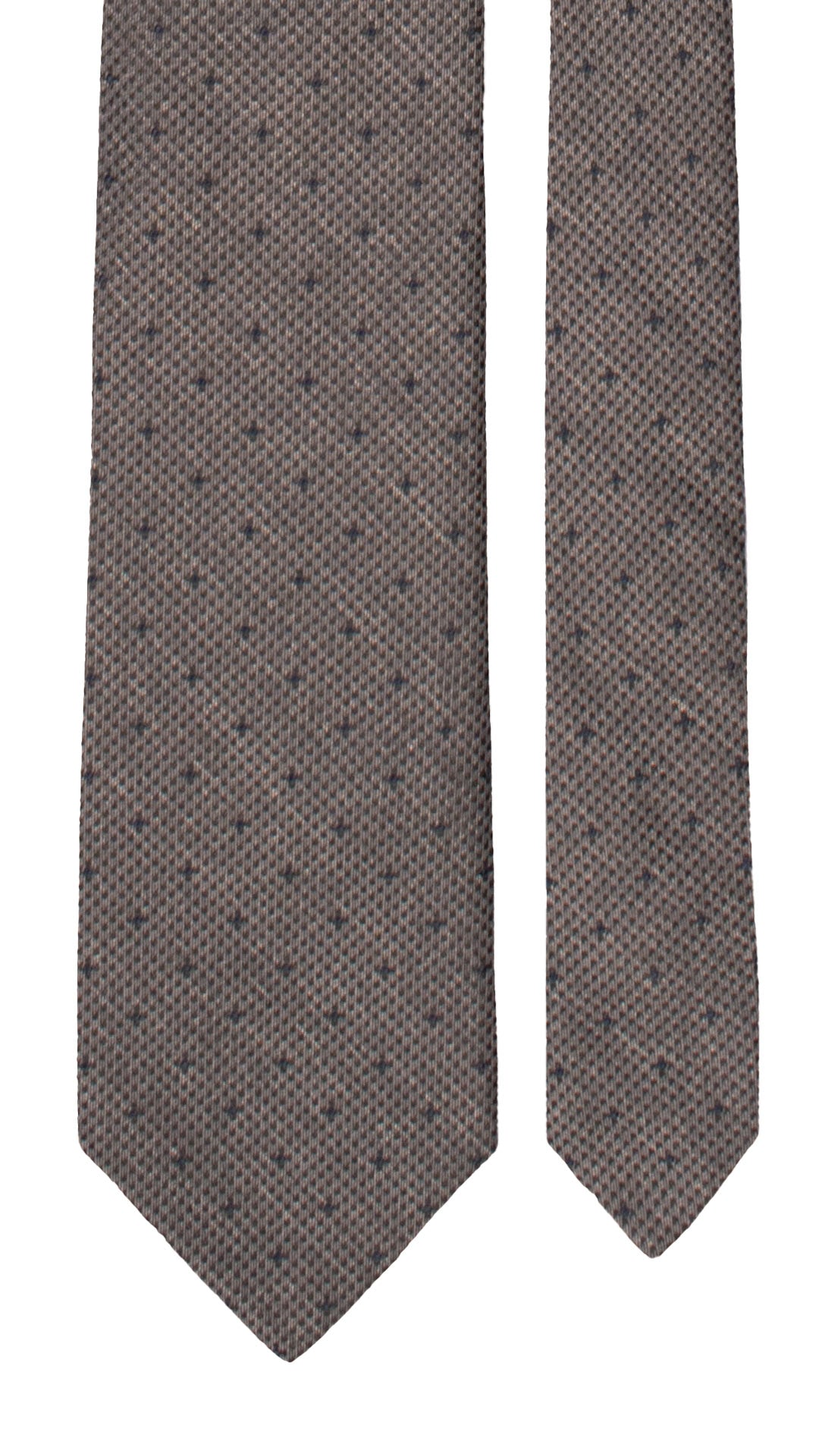 Cravatta in Seta Cotone Grigio Fantasia Blu 7543 Made in Italy Graffeo Cravatte Pala