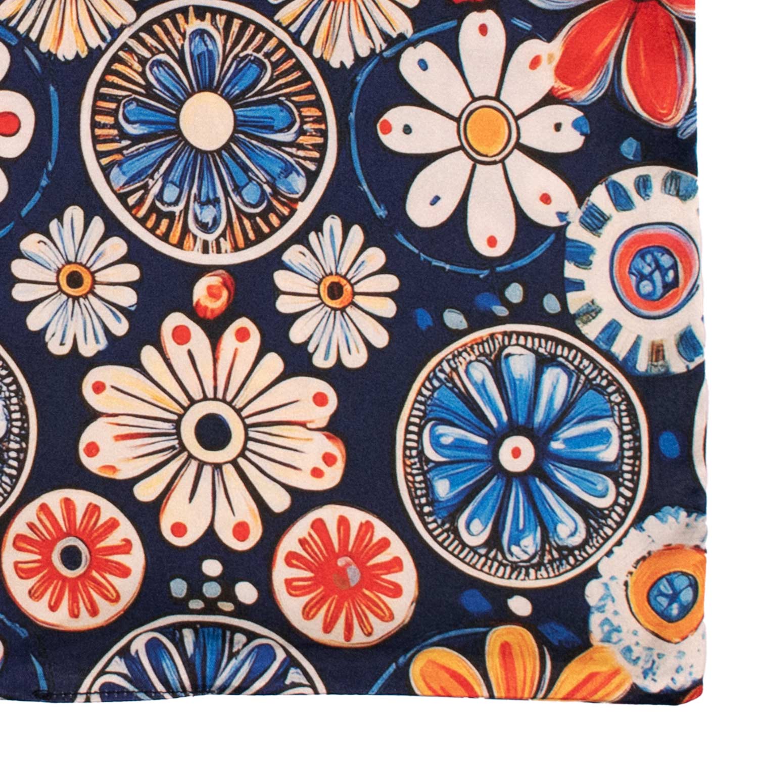 Fazzoletto da Taschino Siciliano Stampa di Raso con Maioliche Multicolor POCS18 Made in Italy Graffeo Cravatte Dettaglio