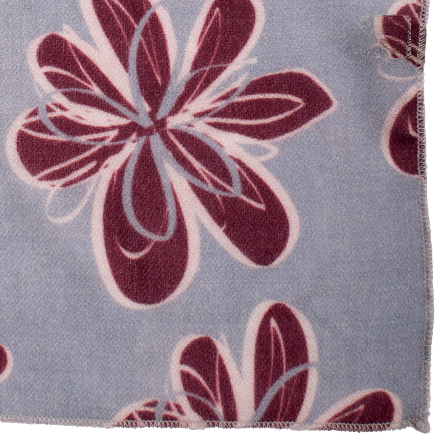 Fazzoletto da Taschino Vintage di Cashmere Azzurro Polvere a Fiori Borgogna Rosa POCV115 Made in Italy Graffeo Cravatte Dettaglio