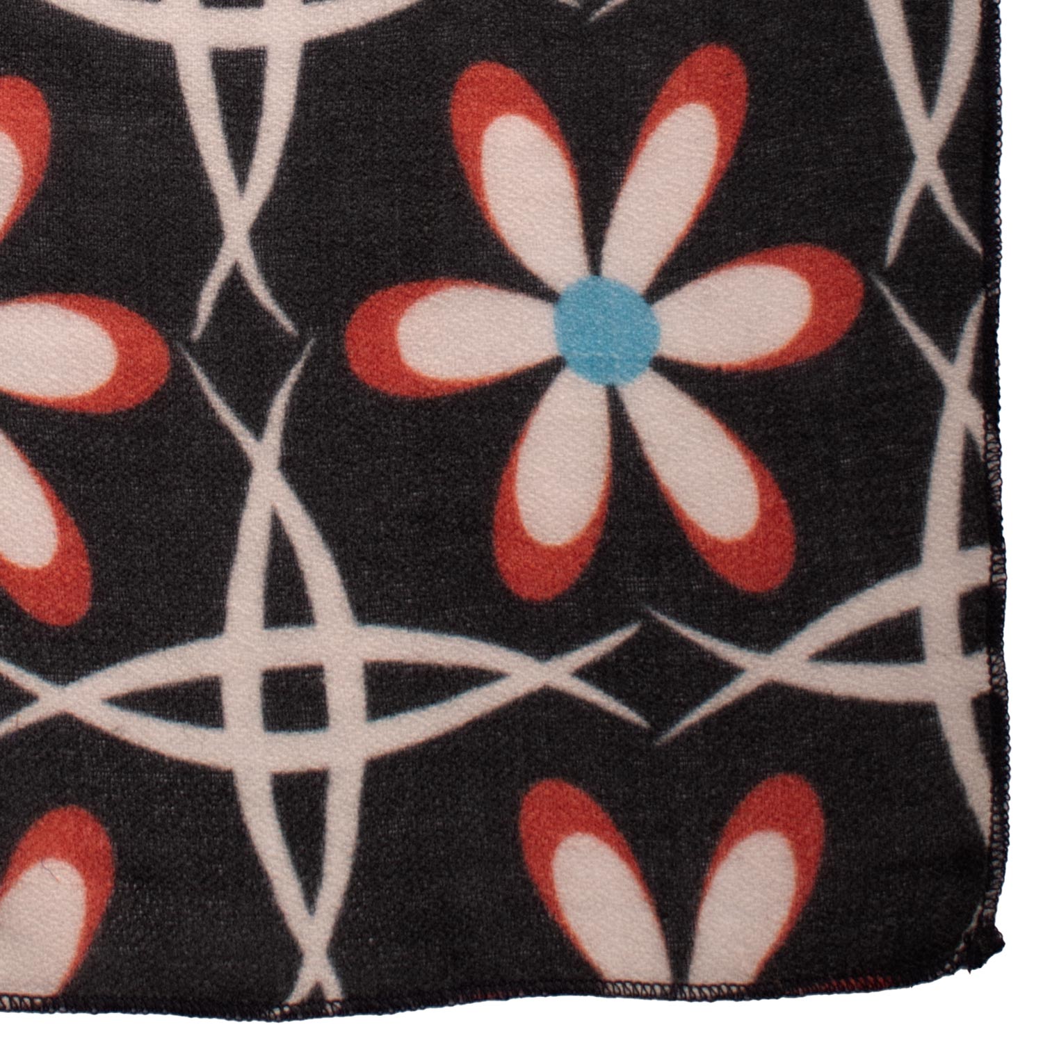 Fazzoletto da Taschino Vintage di Cashmere Grigio Scuro Fantasia Rossa Bianca Celeste POCV123 Made in Italy Graffeo Cravatte Dettaglio