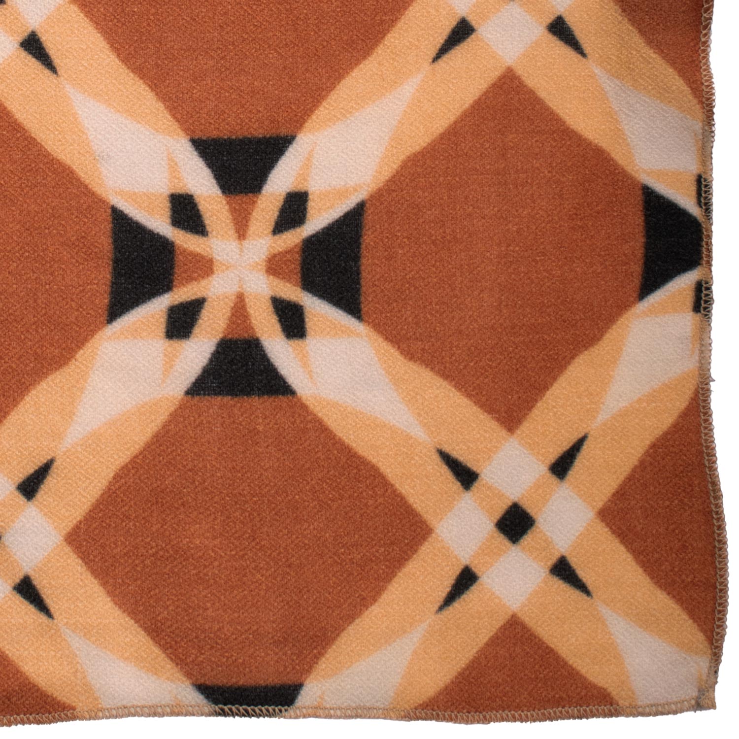 Fazzoletto da Taschino Vintage di Cashmere Ruggine Fantasia Arancione Bianca Grigio Scuro POCV152 Made in Italy Graffeo Cravatte Dettaglio