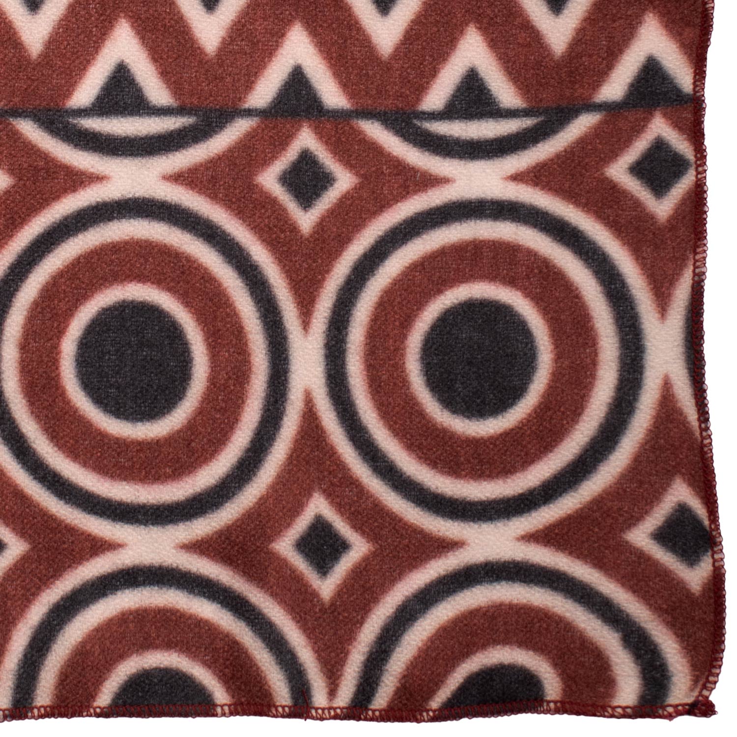 Fazzoletto da Taschino Vintage di Cashmere Ruggine Fantasia Bianco Panna Grigio Scuro POCV150 Made in Italy Graffeo Cravatte Dettaglio