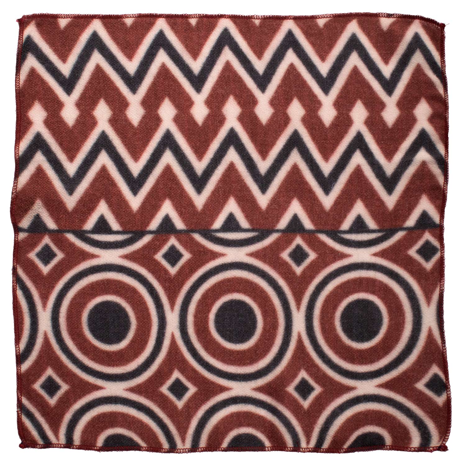 Fazzoletto da Taschino Vintage di Cashmere Ruggine Fantasia Bianco Panna Grigio Scuro POCV150 Made in Italy Graffeo Cravatte