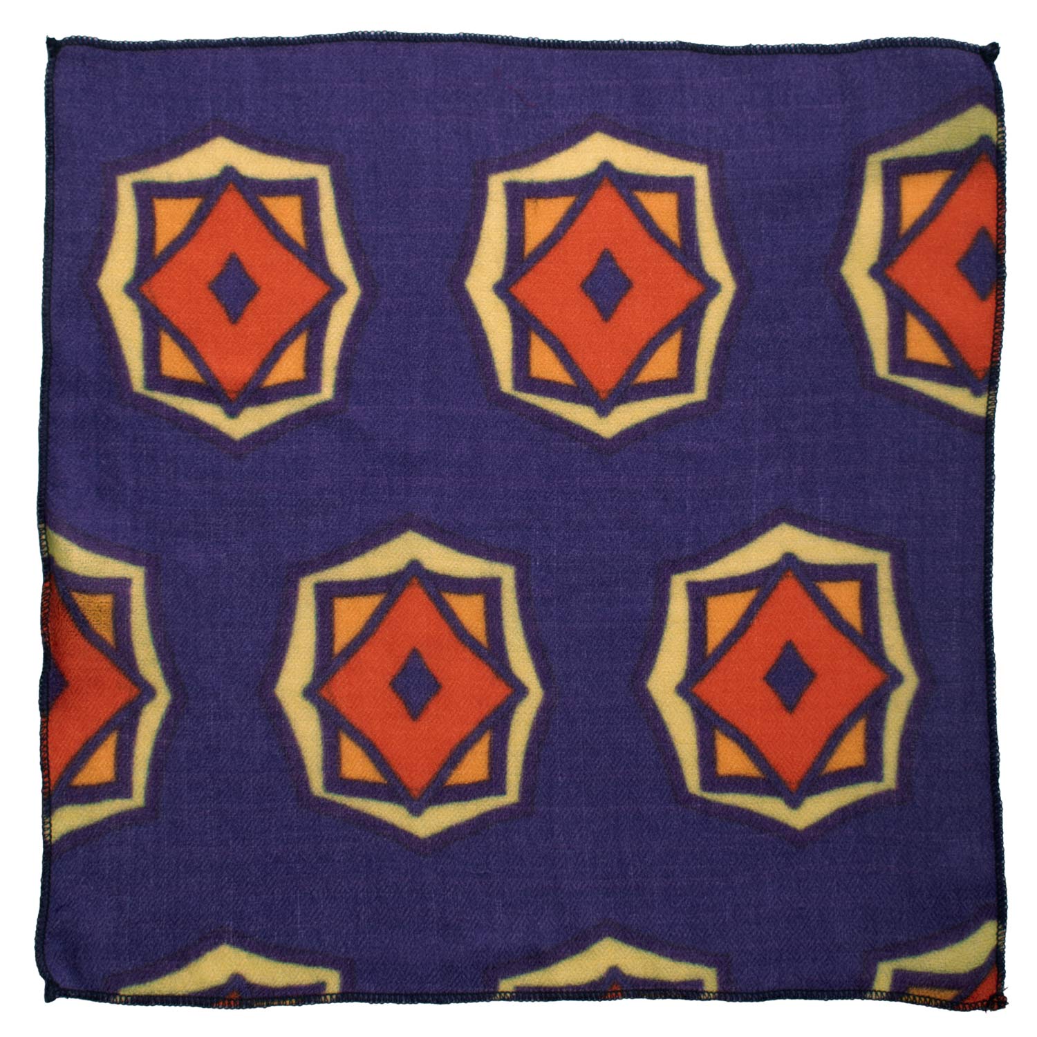 Fazzoletto da Taschino Vintage di Cashmere Viola Fantasia Multicolor POCV119 Made in Italy Graffeo Cravatte