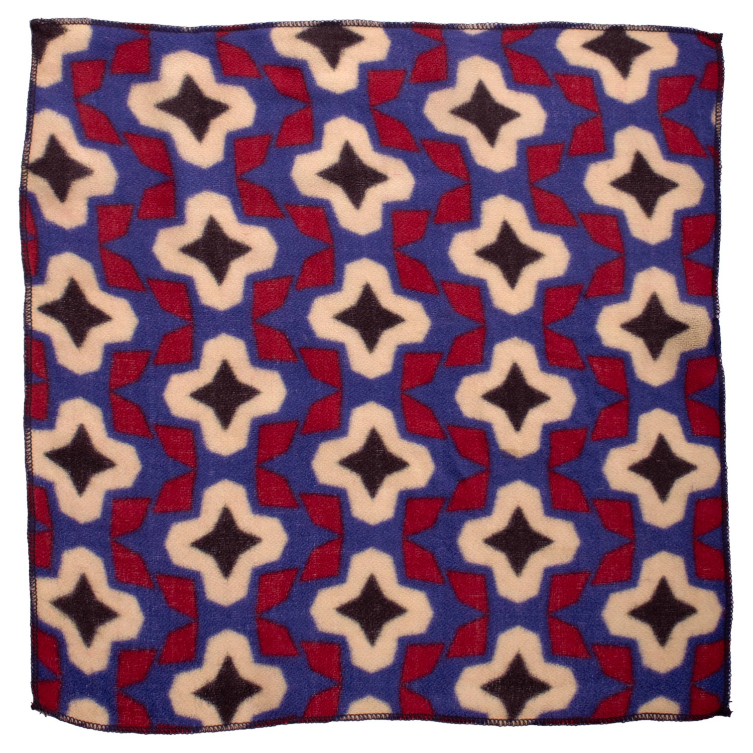 Fazzoletto da Taschino Vintage di Cashmere Viola Fantasia Rossa Grigio Scuro Bianco Panna POCV118 Made in Italy Graffeo Cravatte