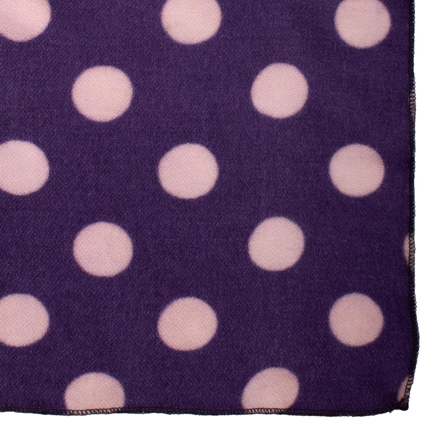 Fazzoletto da Taschino Vintage di Cashmere Viola a Pois Rosa POCV121 Made in Italy Graffeo Cravatte Dettaglio