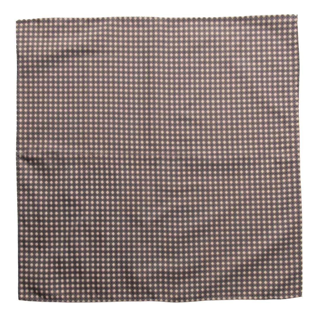 Fazzoletto da Taschino Vintage di Cotone Grigio Fantasia Tortora Blu Marrone POCV823 Made in Italy Graffeo Cravatte