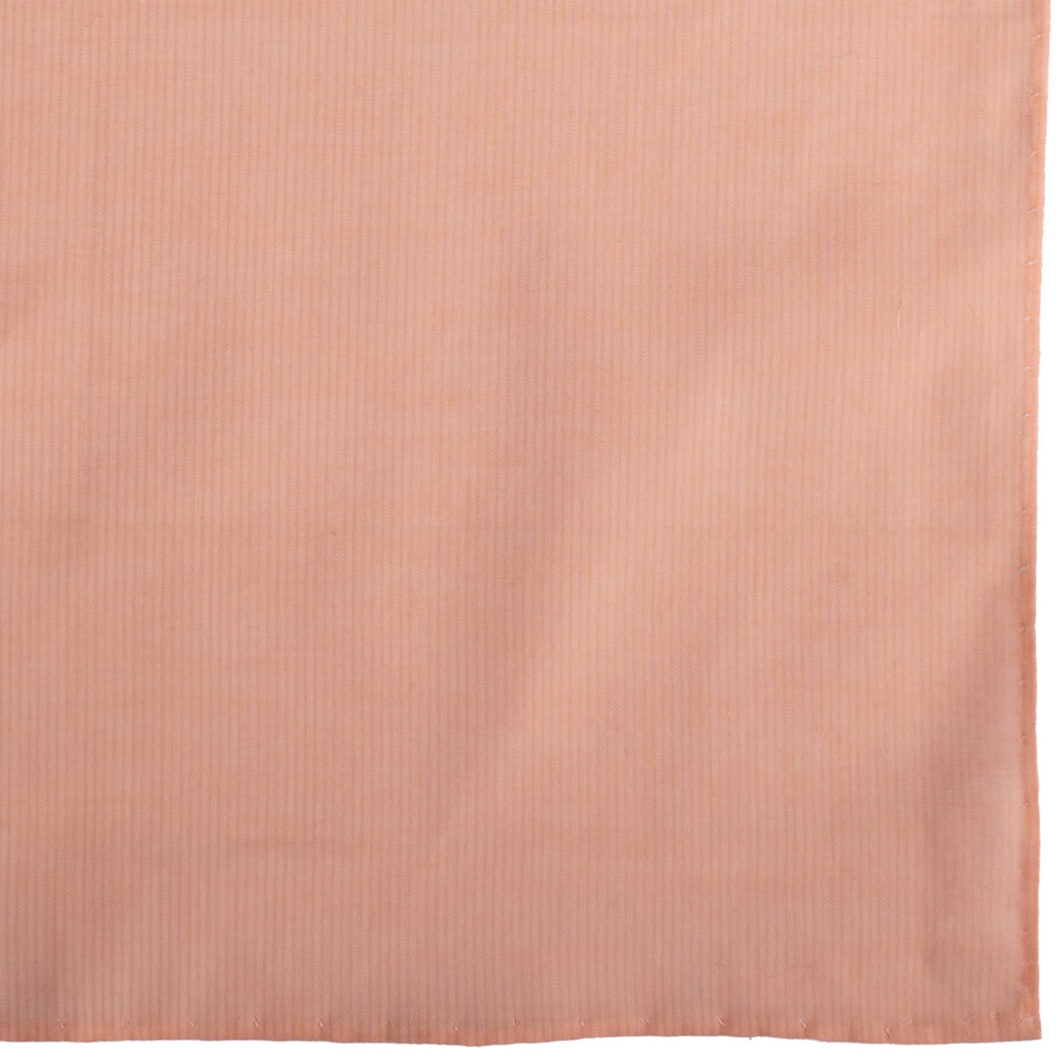 Fazzoletto da Taschino Vintage di Cotone Rosa Salmone con Riga Tono su Tono POCV998 Graffeo Cravatte Made in Italy Dettaglio