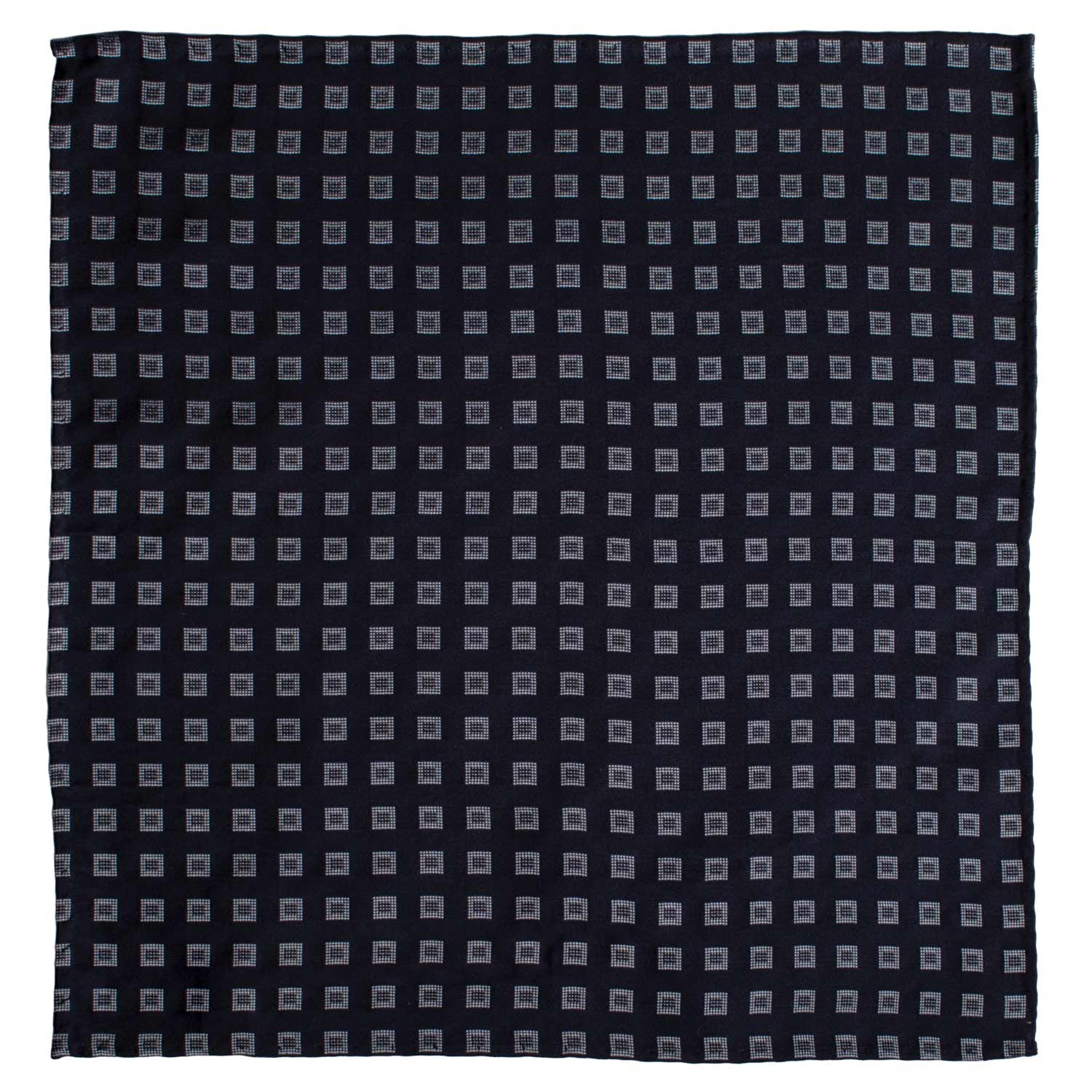 Fazzoletto da Taschino Vintage di Seta Blu Fantasia Celeste POCV1016 Graffeo Cravatte Made in Italy