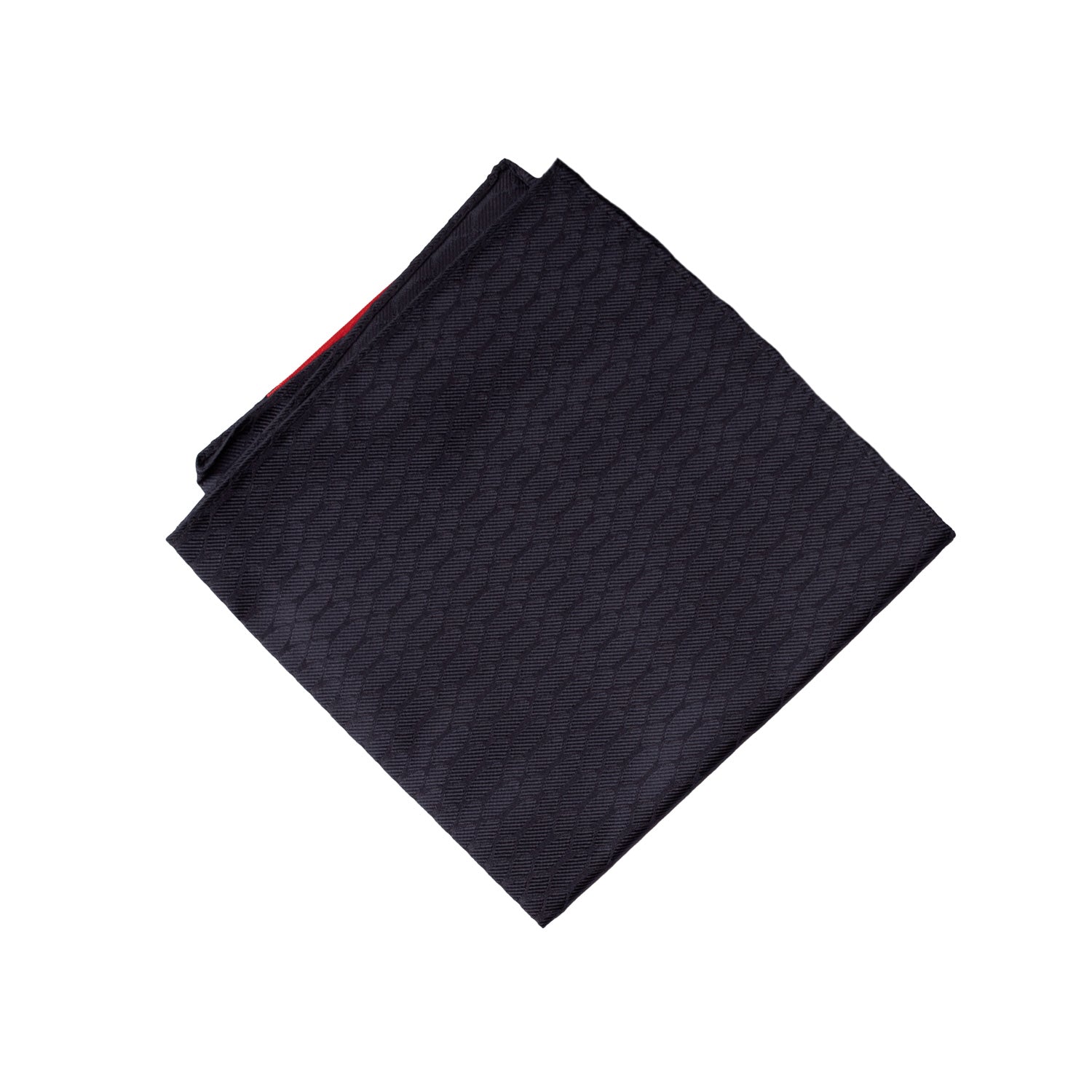 Fazzoletto da Taschino Vintage di Seta Blu Fantasia Tono su Tono POCV696 Piegata