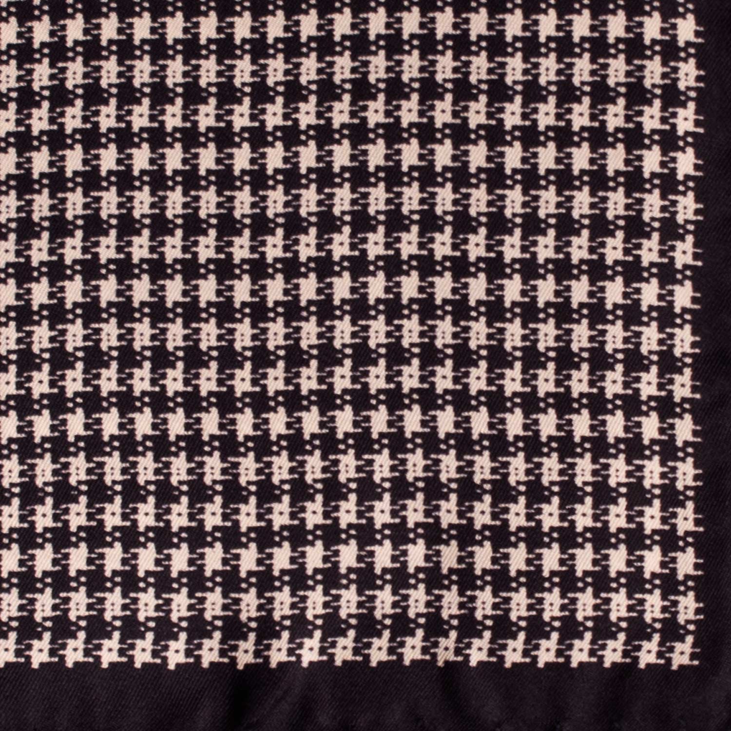 Fazzoletto da Taschino Vintage di Seta Blu Notte Fantasia Bianca POCV798 Dettaglio