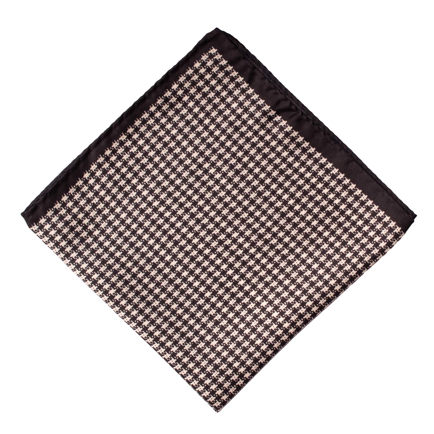 Fazzoletto da Taschino Vintage di Seta Blu Notte Fantasia Bianca POCV798 Piegata