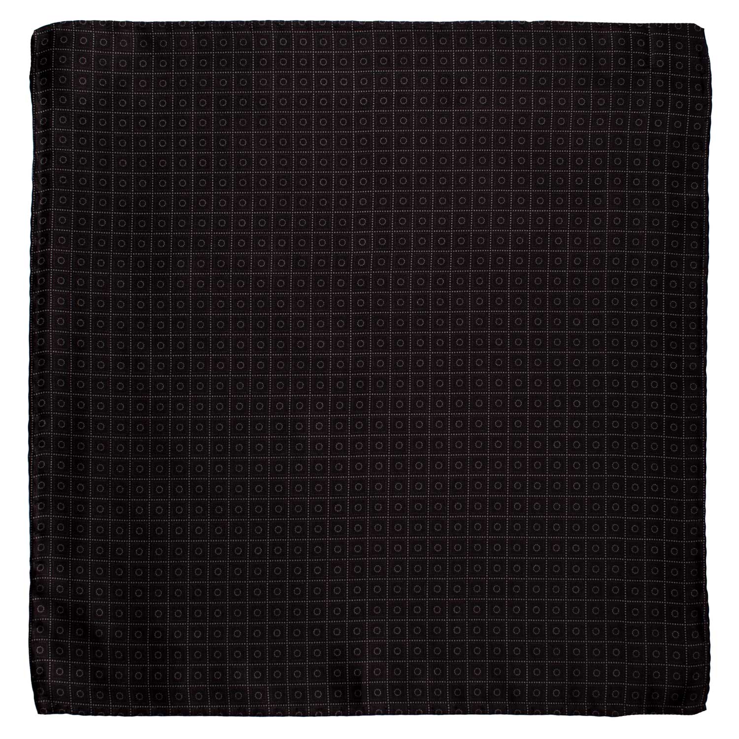 Fazzoletto da Taschino Vintage di Seta Blu Notte Fantasia Grigia POCV861 Graffeo Cravatte Made in Italy