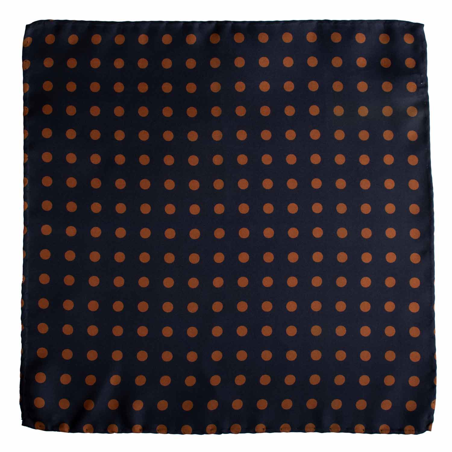 Fazzoletto da Taschino Vintage di Seta Blu a Pois Marroni POCV1041 Graffeo Cravatte Made in Italy