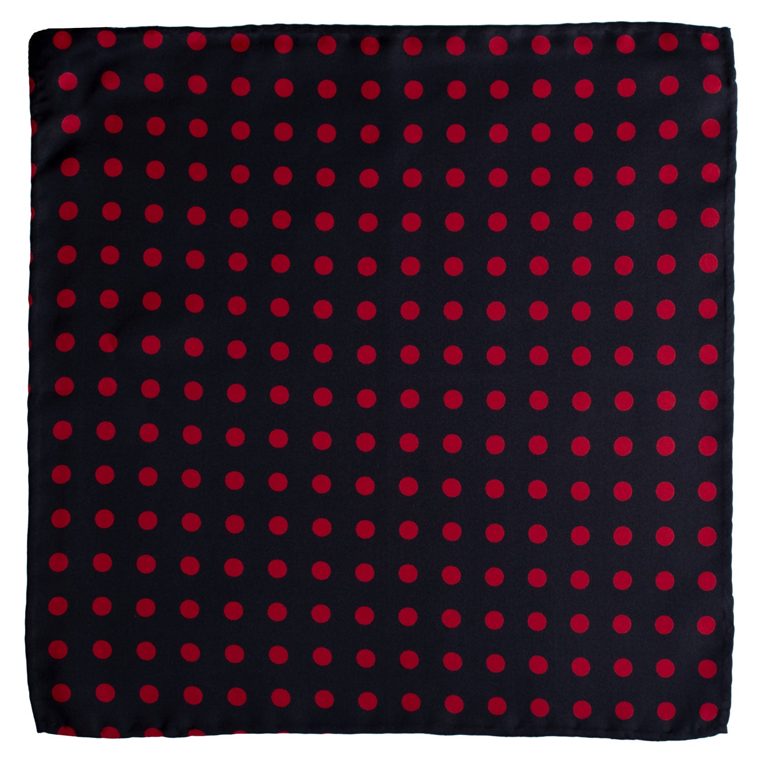 Fazzoletto da Taschino Vintage di Seta Blu a Pois Rossi POCV1008 Graffeo Cravatte Made in Italy