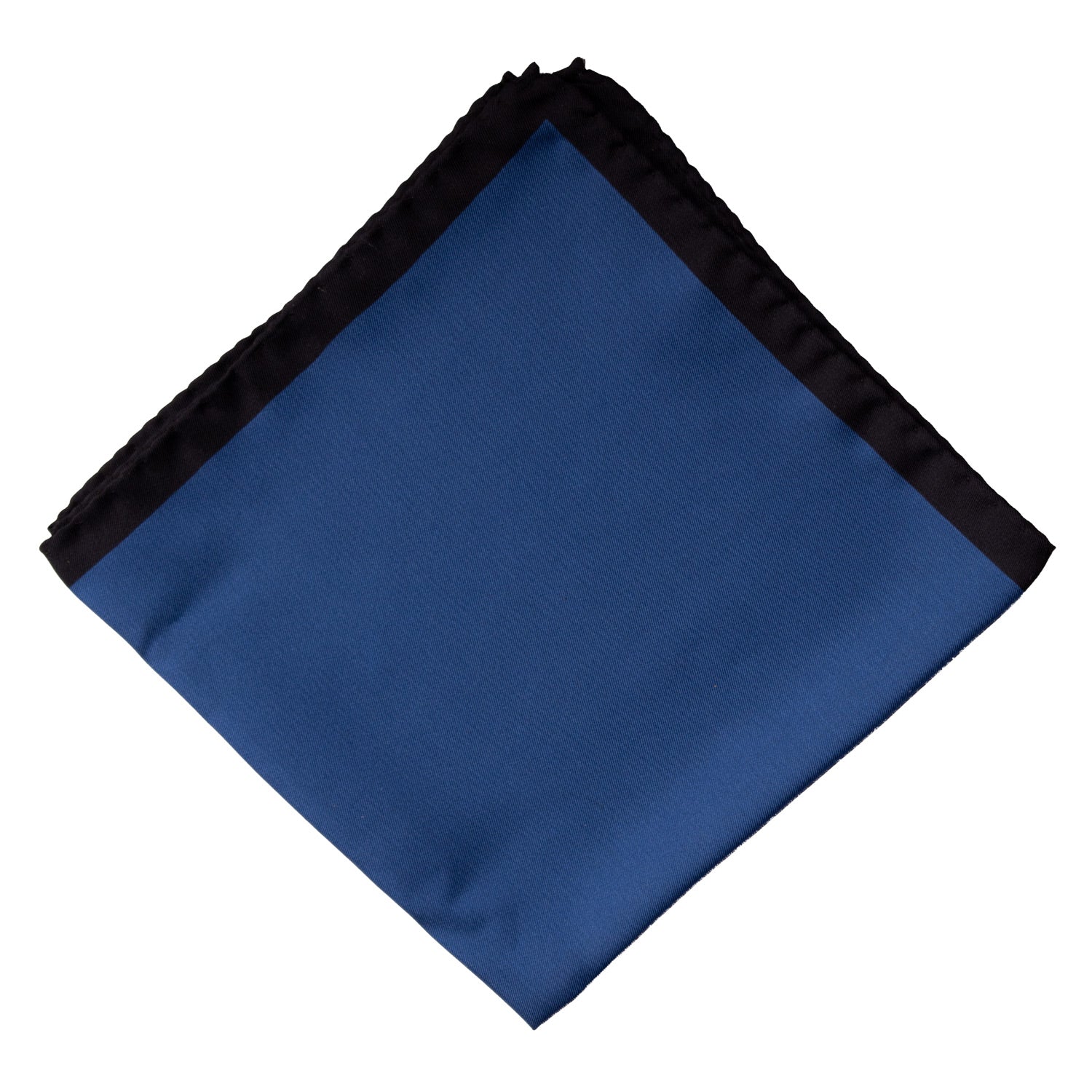 Fazzoletto da Taschino Vintage di Seta Bluette Blu POCV721 Piegata