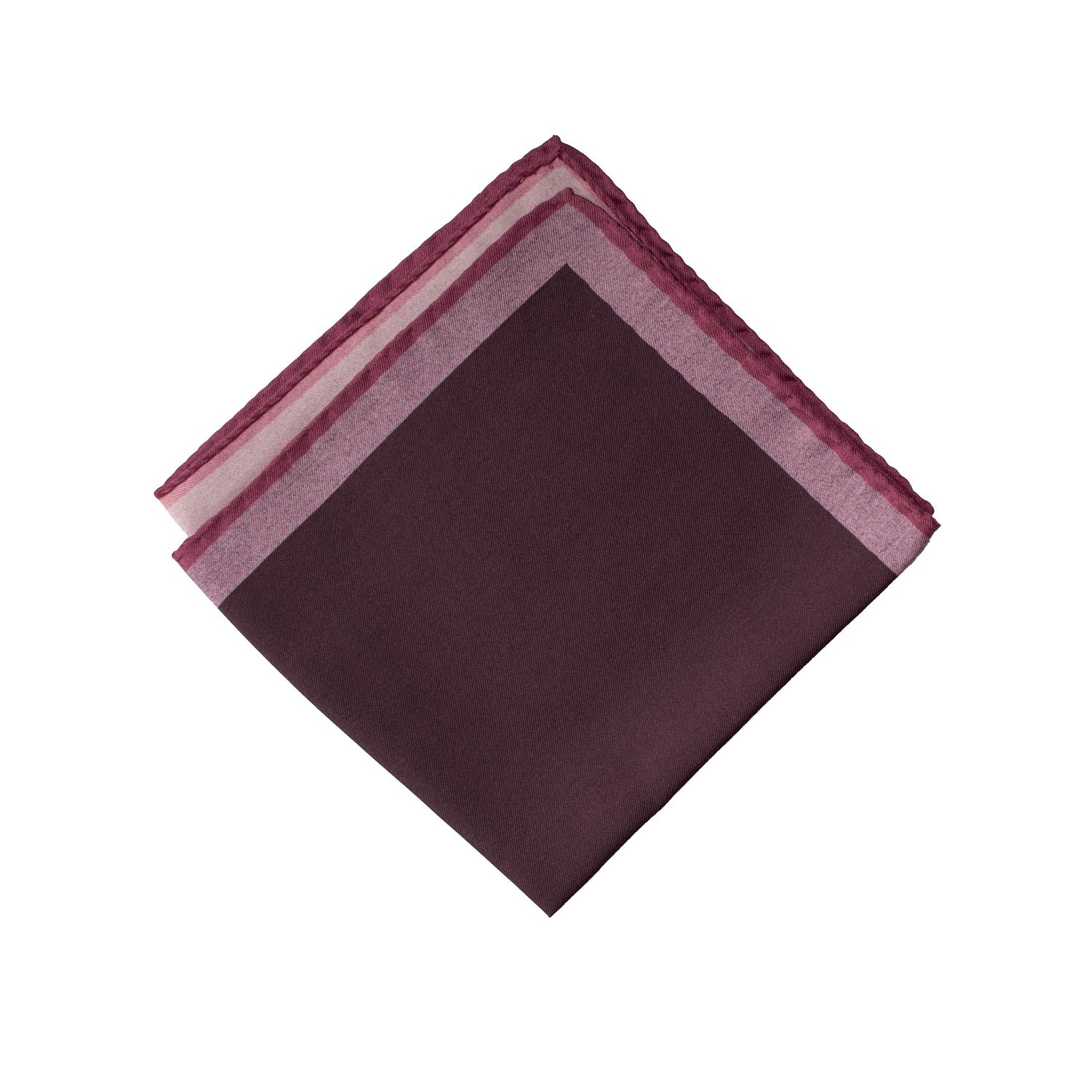 Fazzoletto da Taschino Vintage di Seta Borgogna Lilla Glicene POCV632 Pieagata