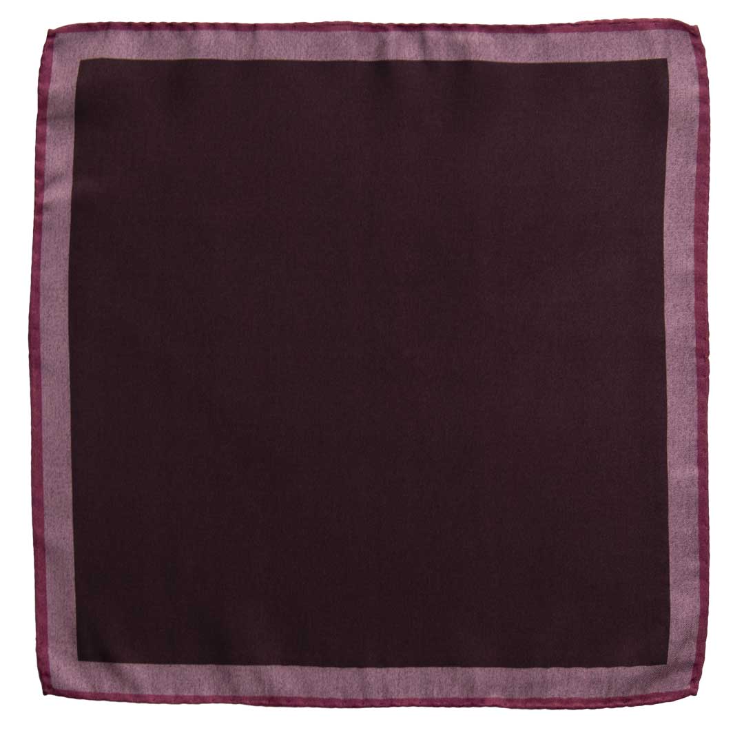 Fazzoletto da Taschino Vintage di Seta Borgogna Lilla Glicene POCV632 Made in Italy Graffeo Cravatte
