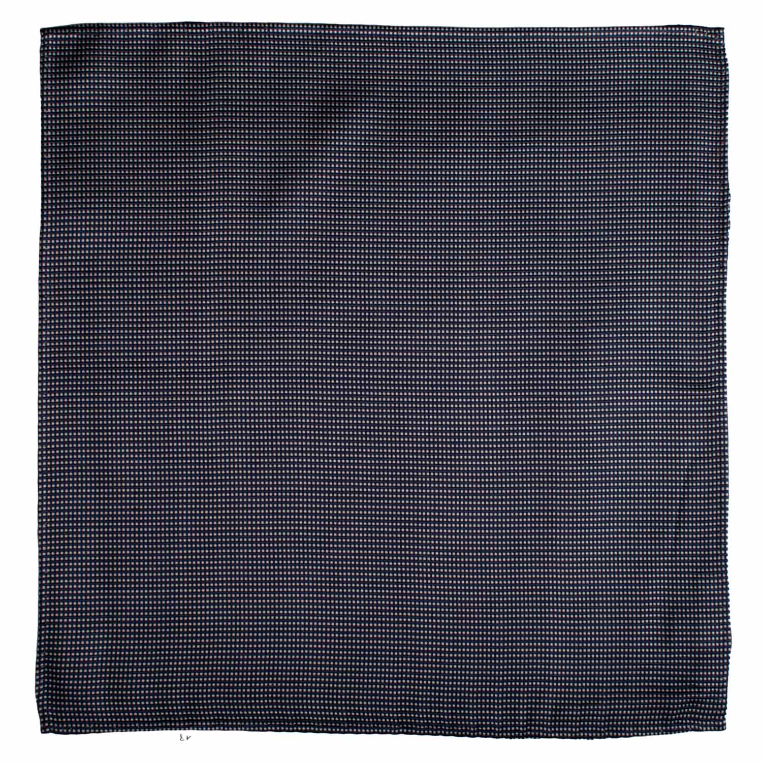 Fazzoletto da Taschino Vintage di Seta Fantasia Blu Navy Bianca POCV988 Graffeo Cravatte Made in Italy