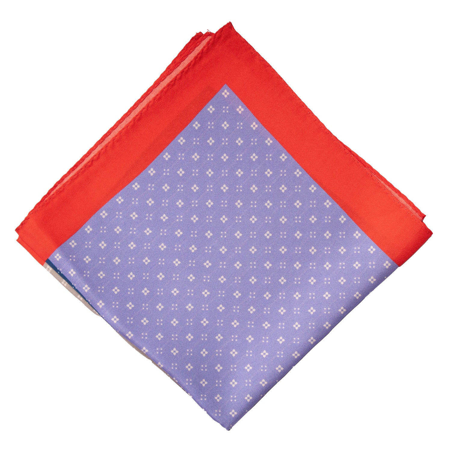 Fazzoletto da Taschino Vintage di Seta Fantasia Multicolor POCV730 Piegata