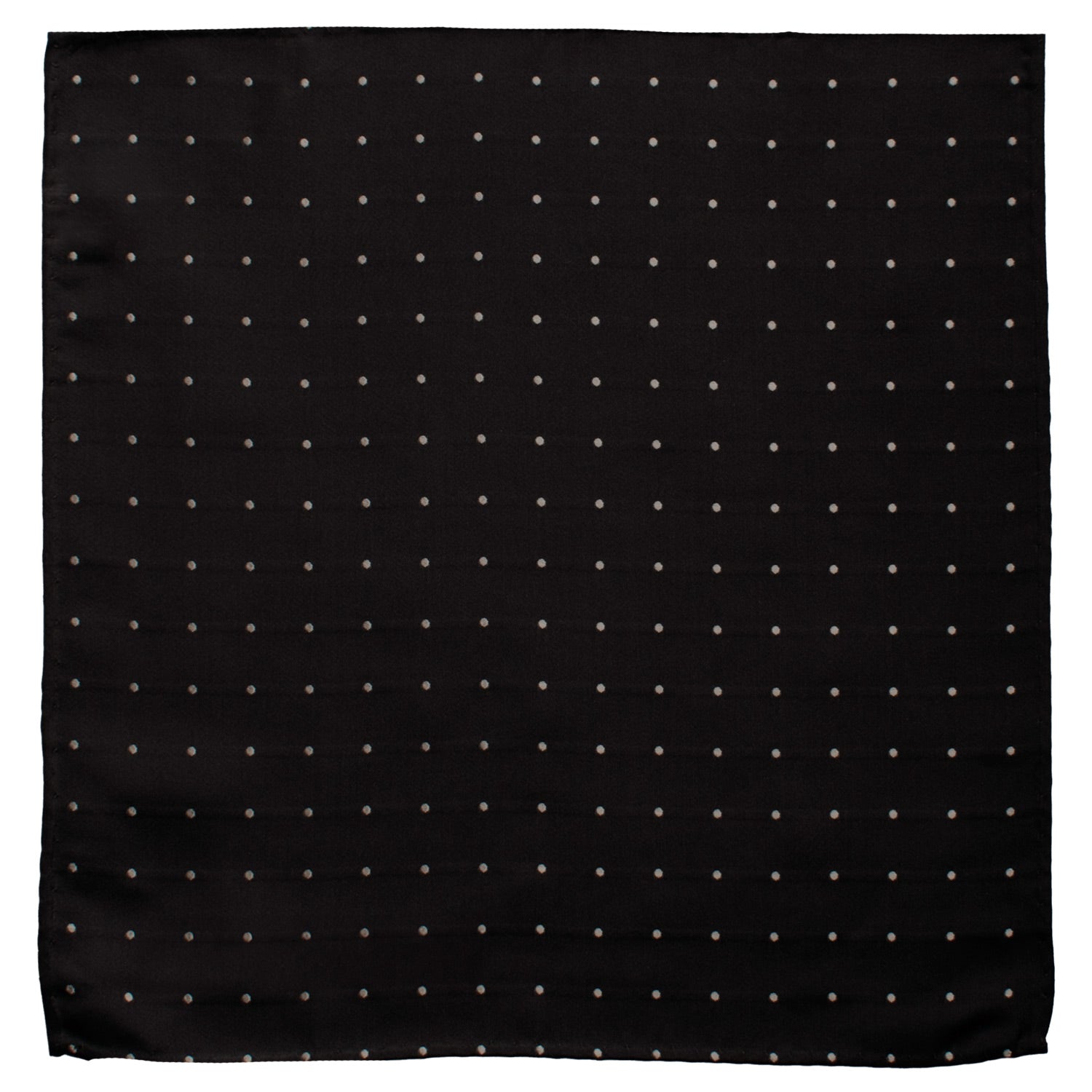 Man Anthracite Grey Vintage Silk Pocket Square Silver Grey Polka Dots POCV880