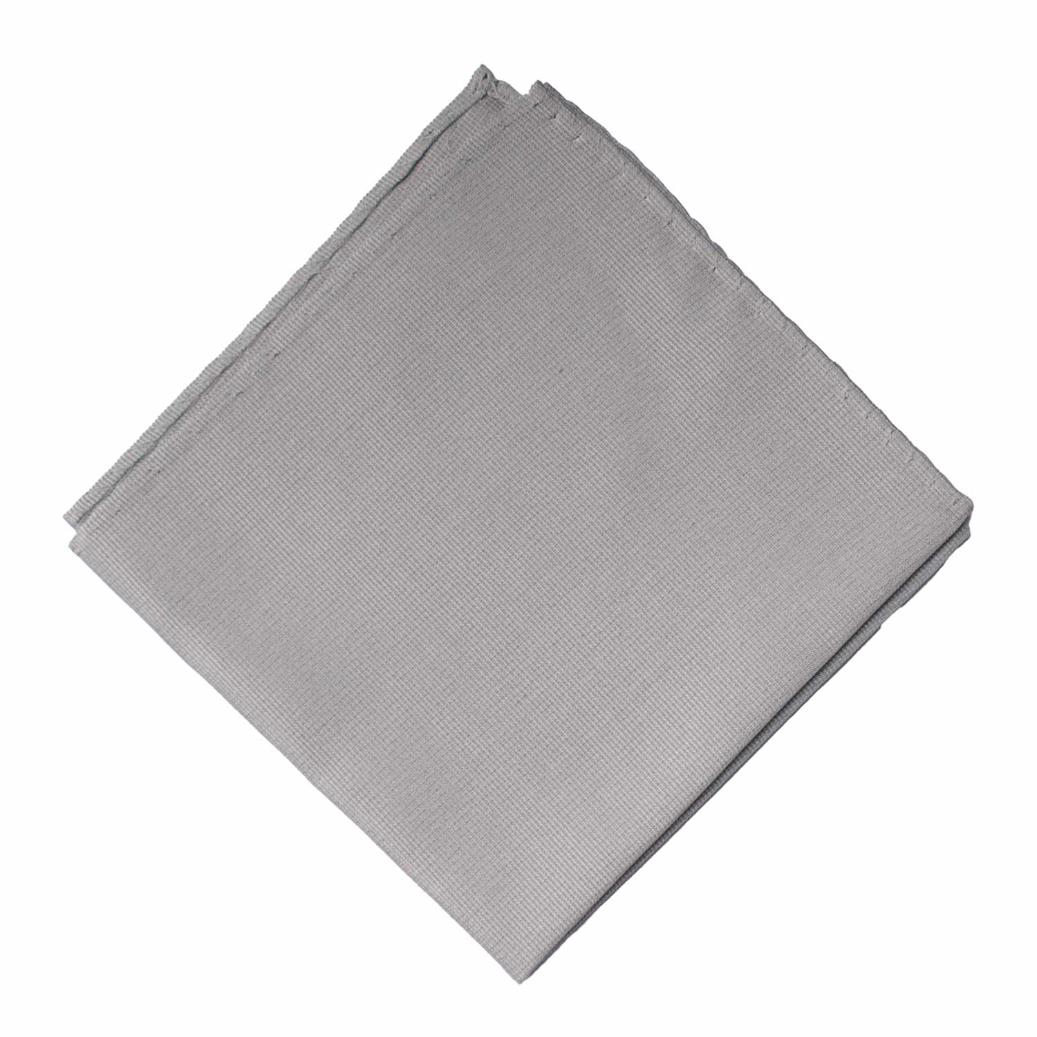 Fazzoletto da Taschino Vintage di Seta Grigio Argento Tinta Unita POCV1017 Graffeo Cravatte Made in Italy Rombo