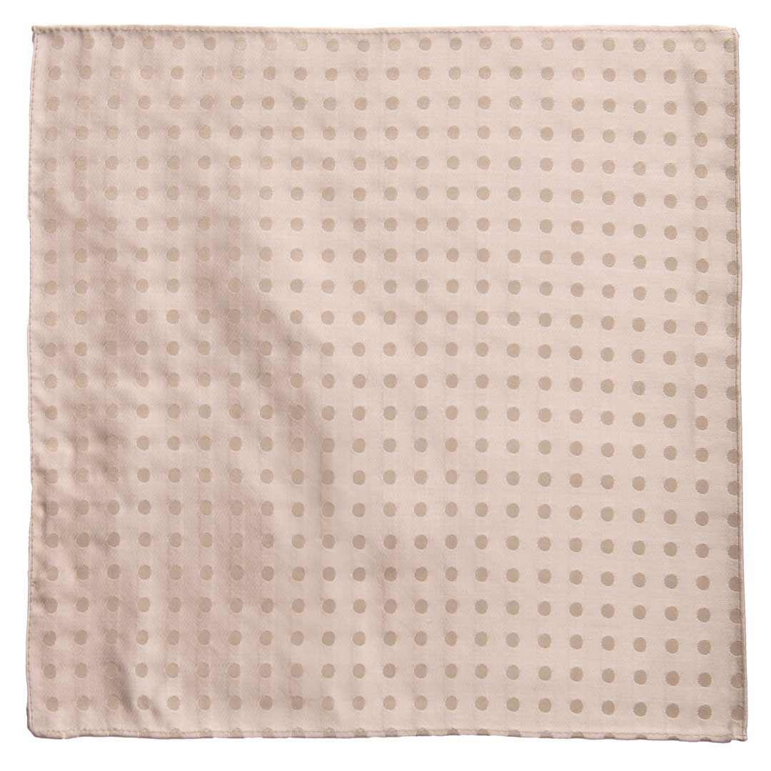 Fazzoletto da Taschino Vintage di Seta Grigio Argento a Pois POCV705 Made in Italy Graffeo Cravatte