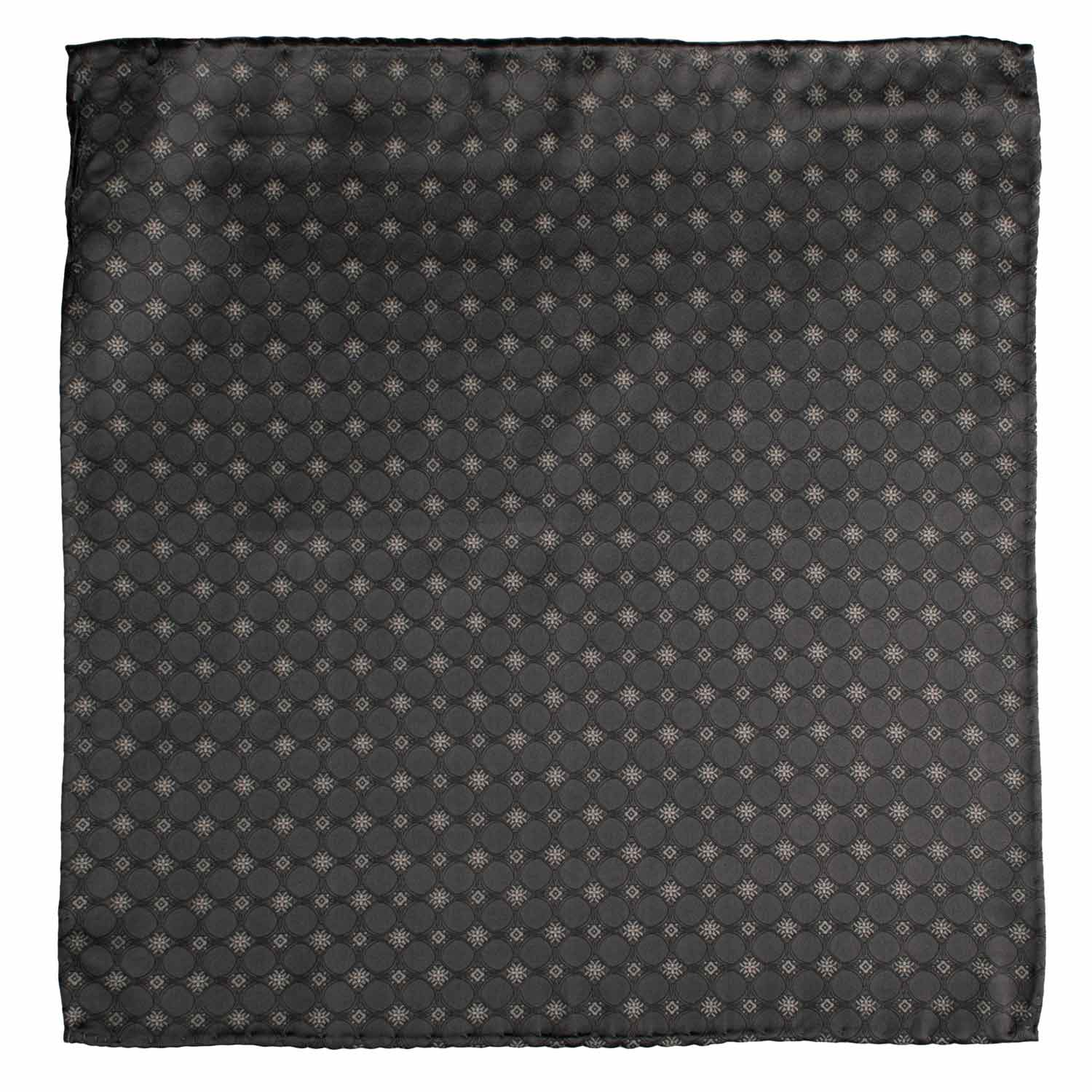 Fazzoletto da Taschino Vintage di Seta Grigio Fantasia Grigia Argento POCV983 Graffeo Cravatte Made in Italy