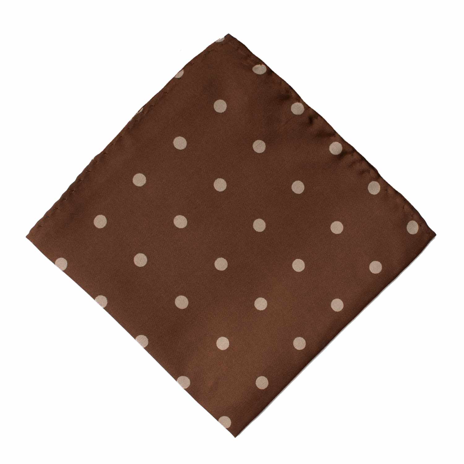 Fazzoletto da Taschino Vintage di Seta Marrone a Pois Beige POCV1012 Graffeo Cravatte Made in Italy Rombo