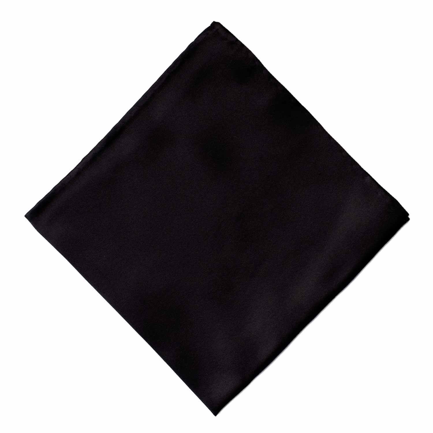 Fazzoletto da Taschino Vintage di Seta Raso Nero Tinta Unita POCV934 GRaffeo Cravatte Made in Italy Rombo