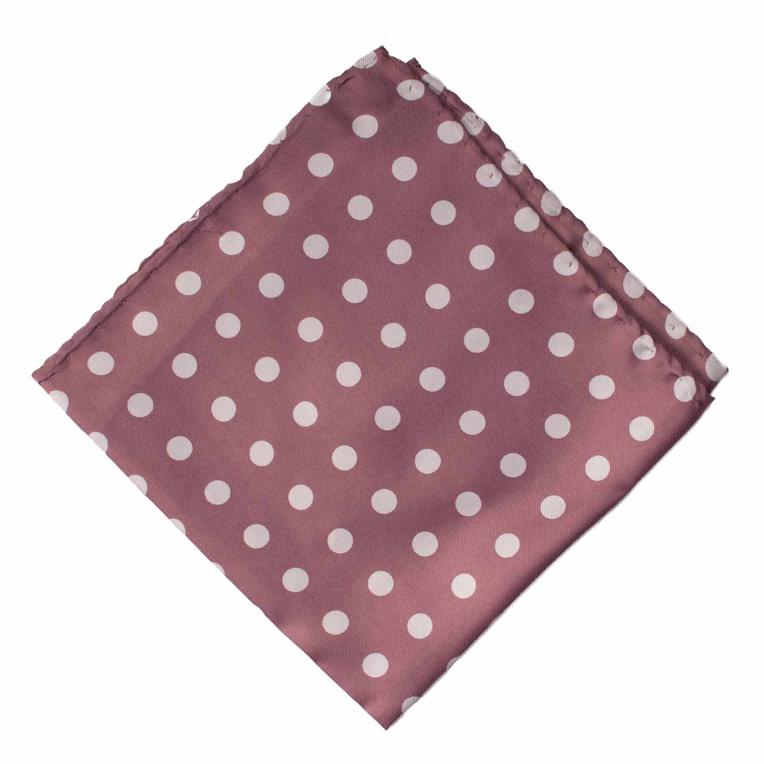 Fazzoletto da Taschino Vintage di Seta Rosa Antico a Pois Bianchi POCV1010 Graffeo Cravatte Made in Italy Rombo