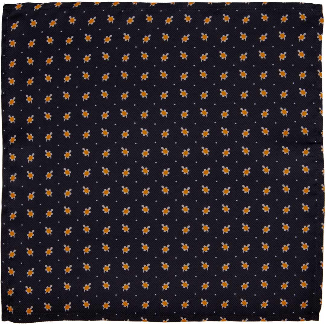 Fazzoletto da Taschino di Seta Blu con Animali Made in italy Graffeo Cravatte