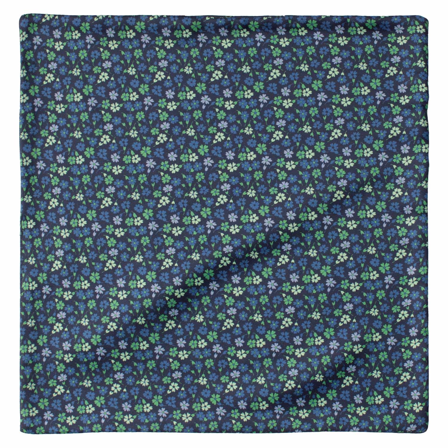 Fazzoletto da Taschino di Seta Double-Face Blu Fantasia Multicolor POC653 Graffeo Cravatte Made in Italy Intera