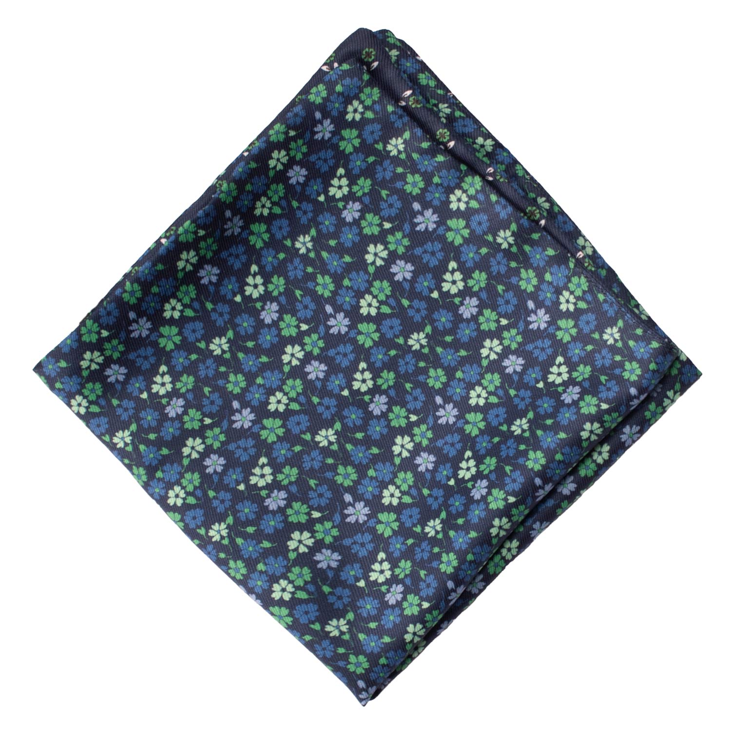 Fazzoletto da Taschino di Seta Double-Face Blu Fantasia Multicolor POC653 Graffeo Cravatte Made in Italy Rombo